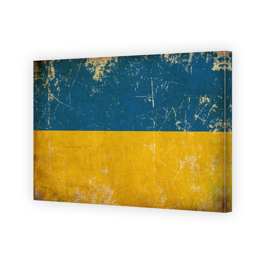 Ukrainian Flag Flat Aged