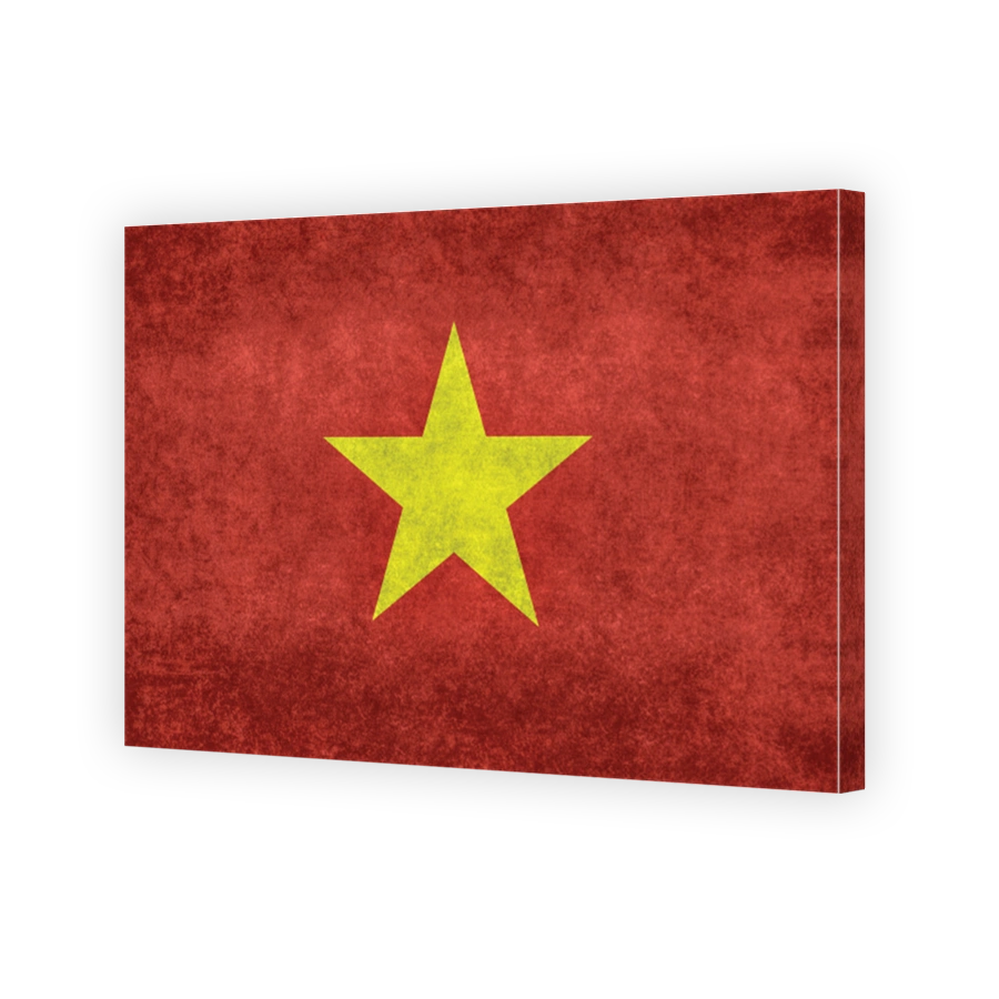 Flag of Vientnam with vintage distressed textures