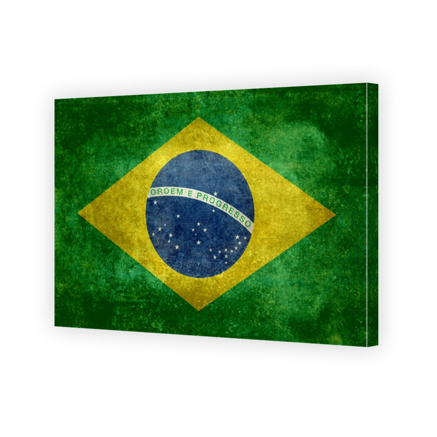 Flag of Brazil with distressed vintage textures