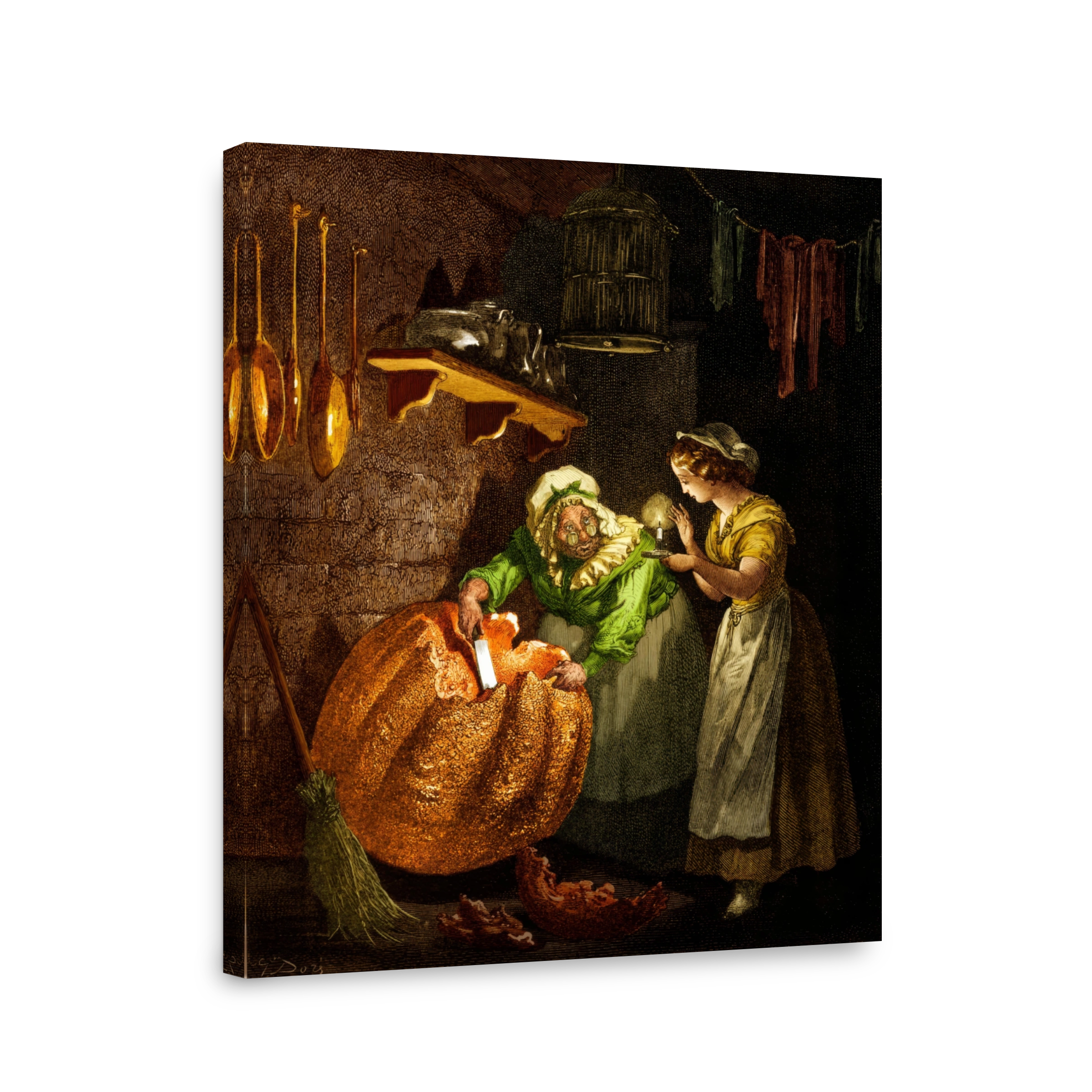 Cinderella's Fairy Godmother Carving The Pumpkin