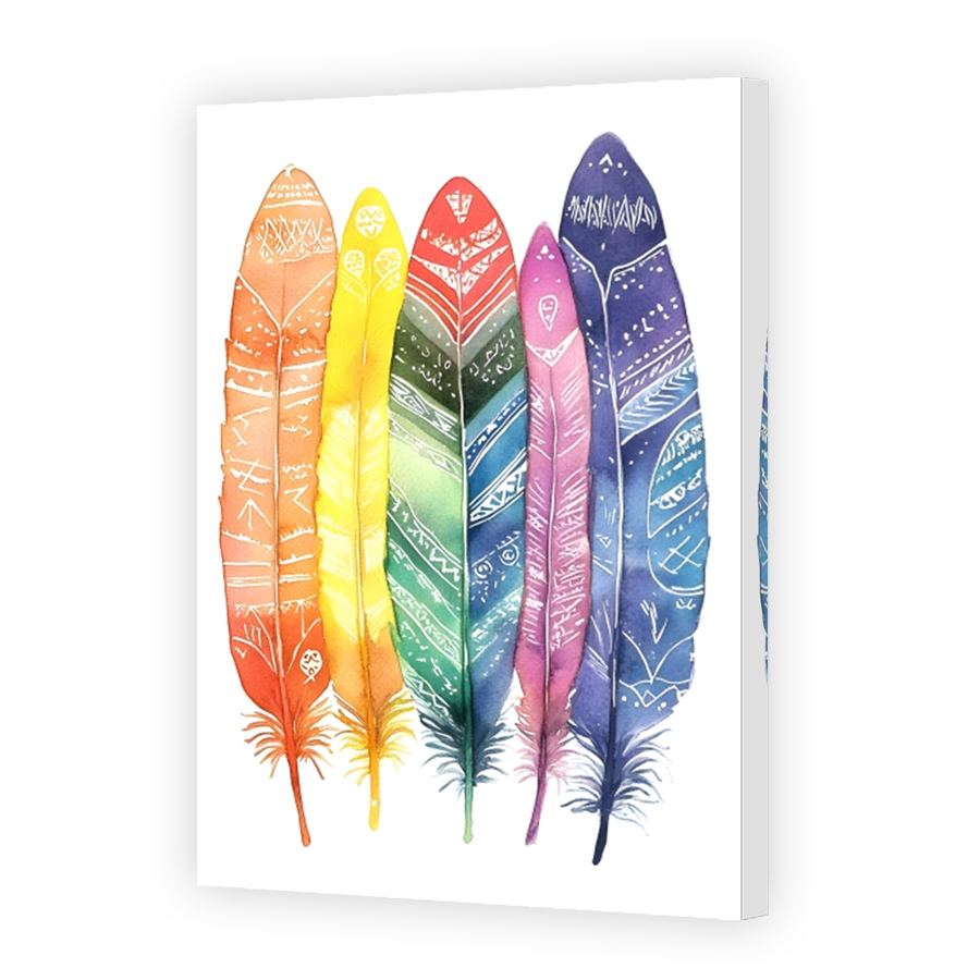 Bohemian Feathers Watercolour Art