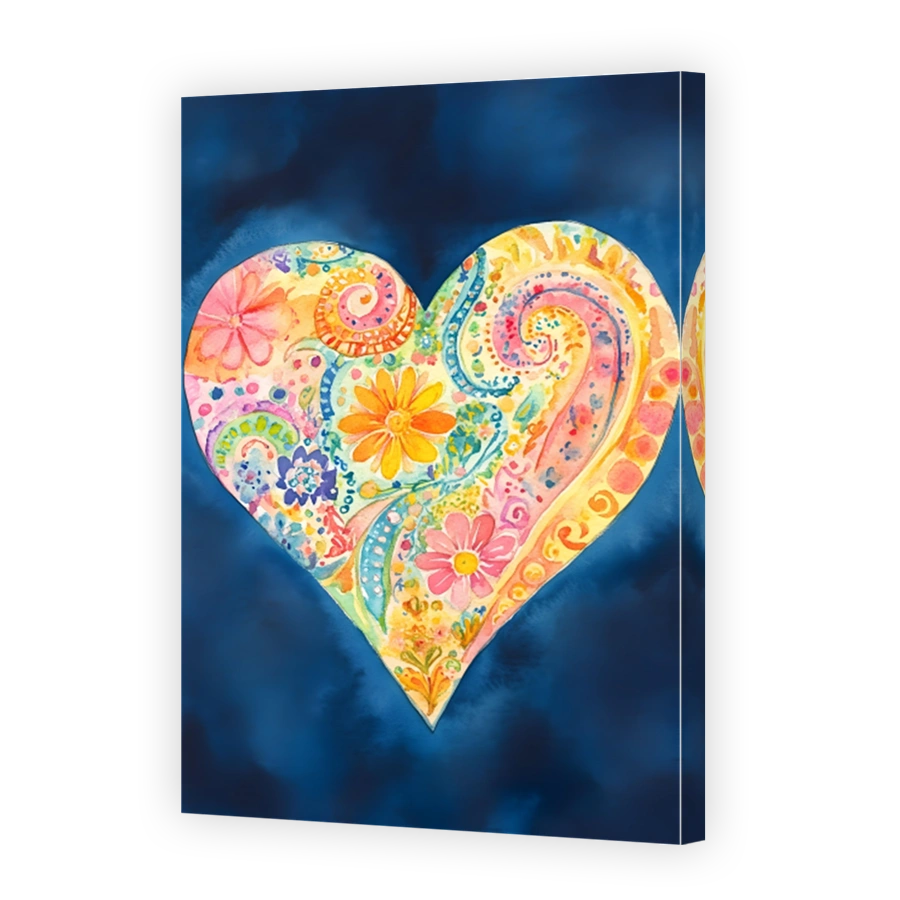 Vibrant Watercolour Heart Art