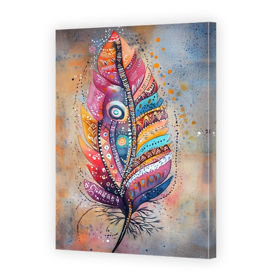 Vibrant Watercolour Feather Art