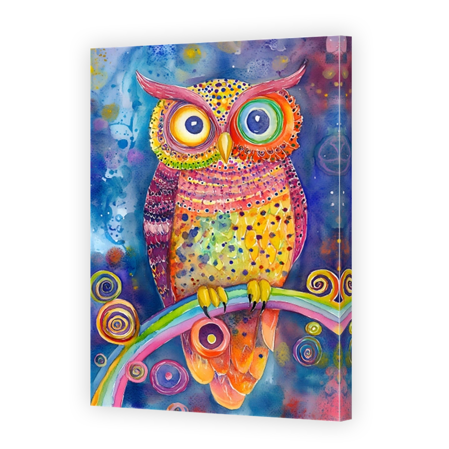 Whimsical Watercolour Owl Art