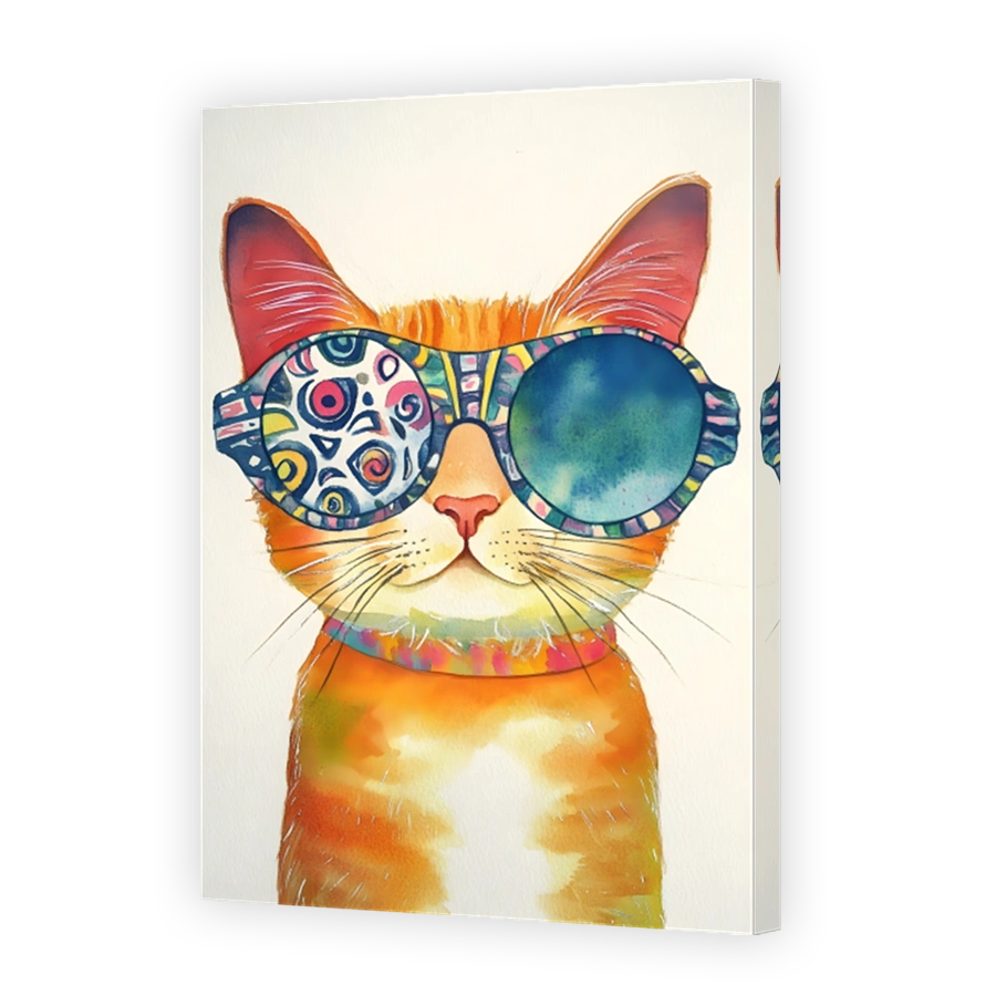 Whimsical Cat with Colourful Sunglasses
