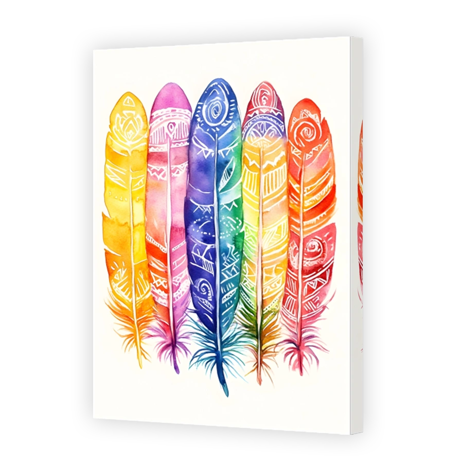 Vibrant Watercolour Feathers