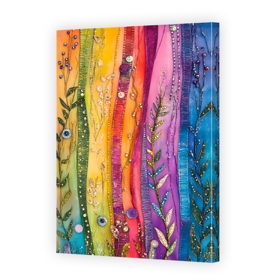 Vibrant Abstract Floral Mixed Media Art
