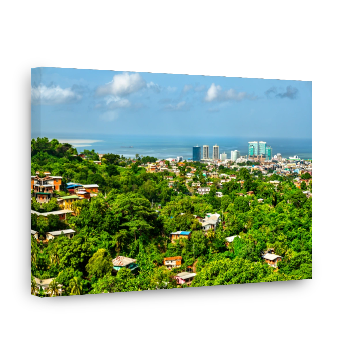 Houses on a hill in Port of Spain, Trinidad and Tobago