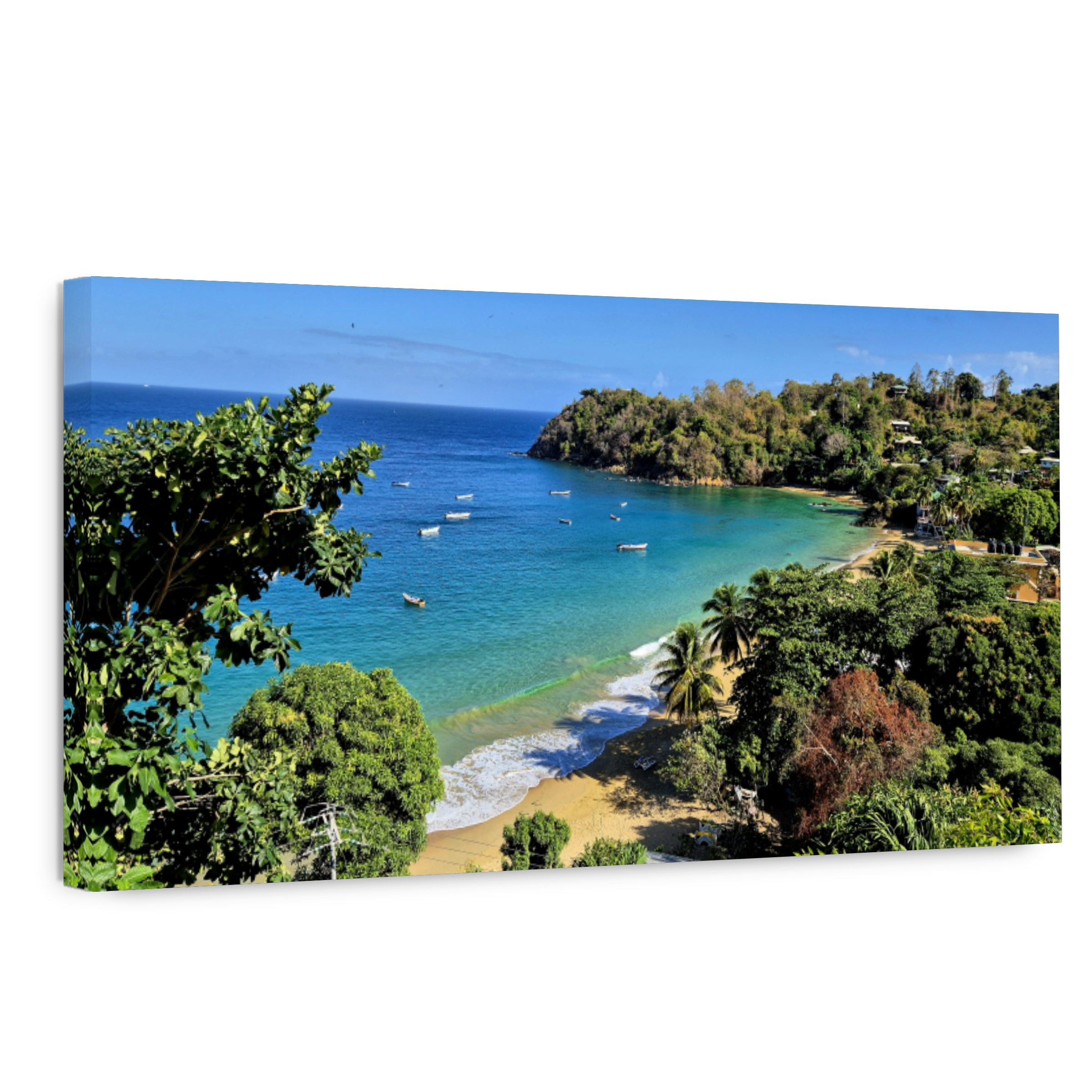 Beautiful view to a Castara beach from hill. Trinidad and Tobago, Tobago, Castara,