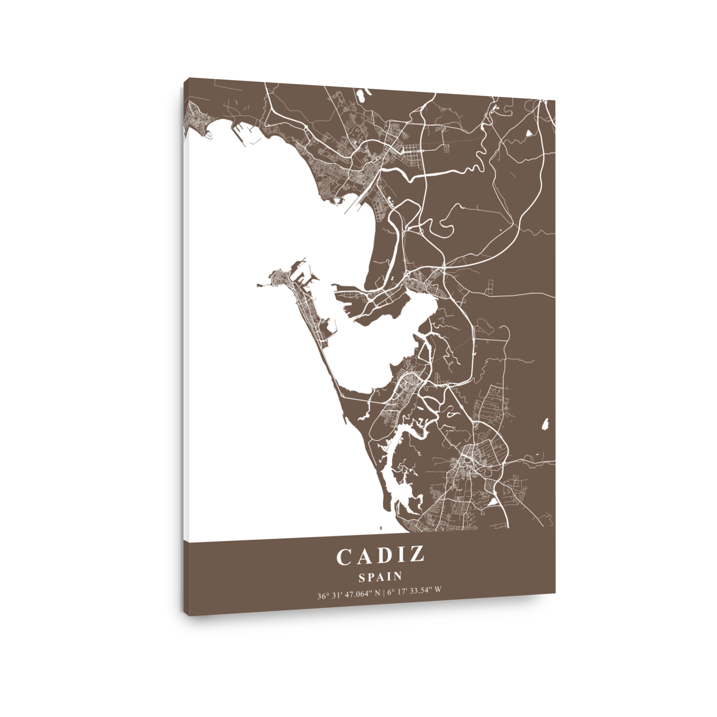 Cadiz   Spain Bean Plane Map