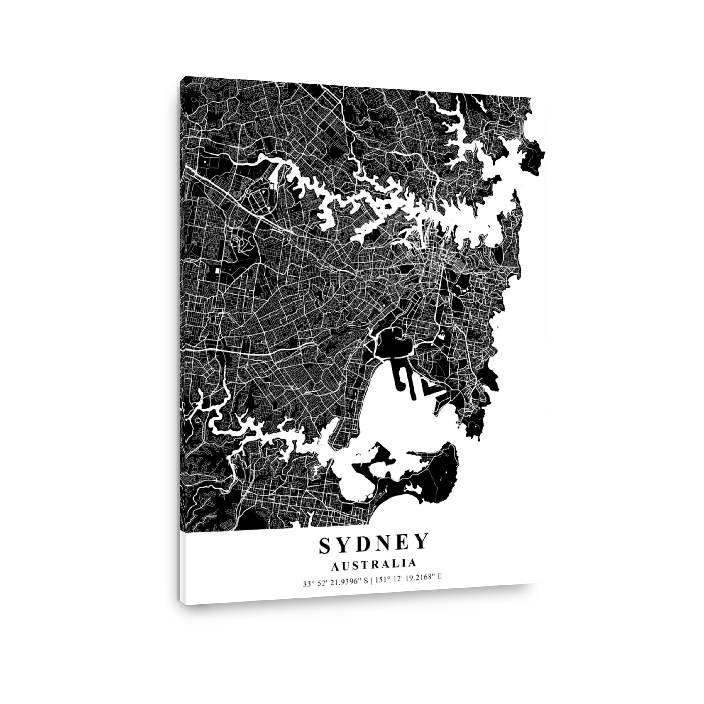 Sydney   Australia Black Map Art