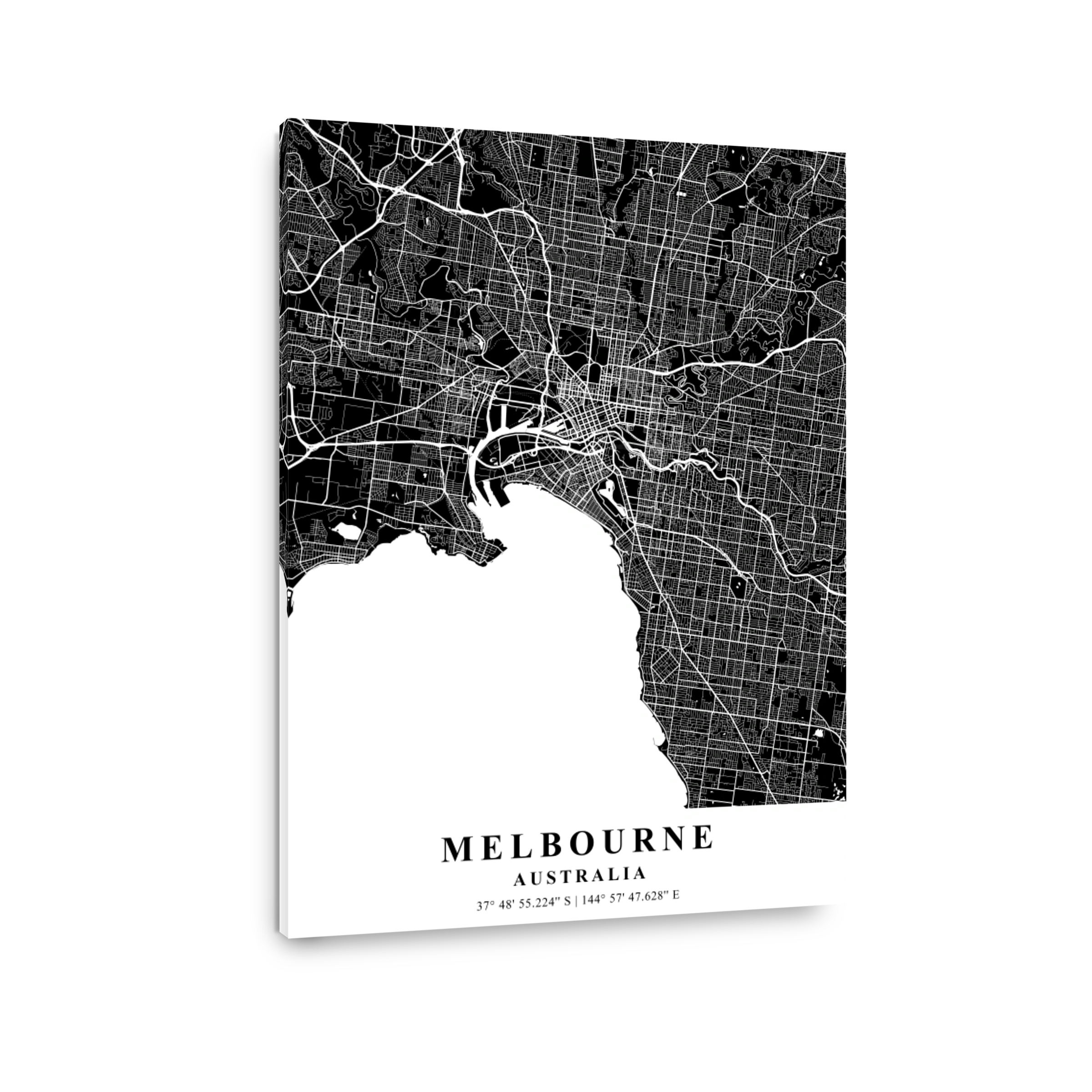 Melbourne   Australia Black Plane Map
