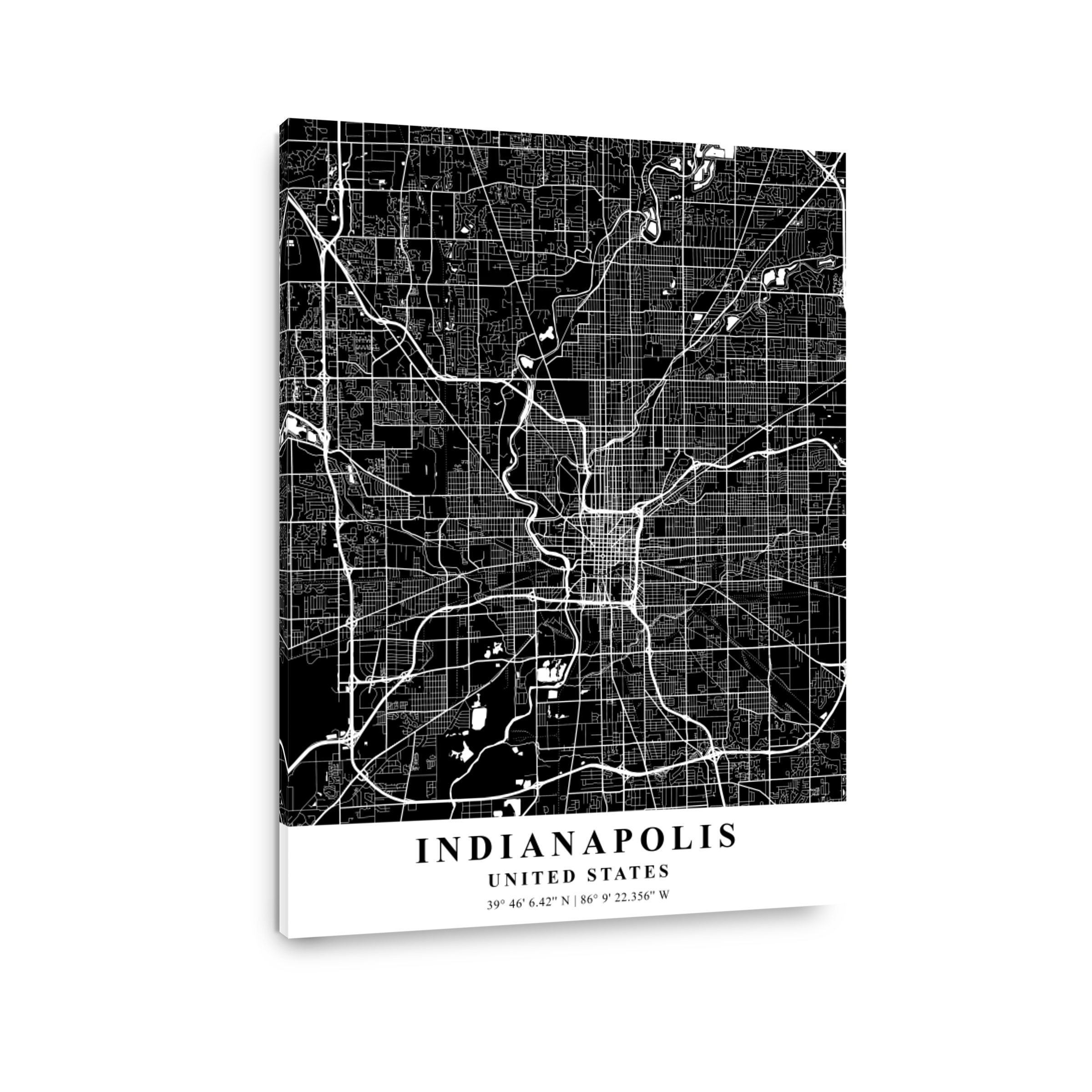 Indianapolis   United States Black Plane Map