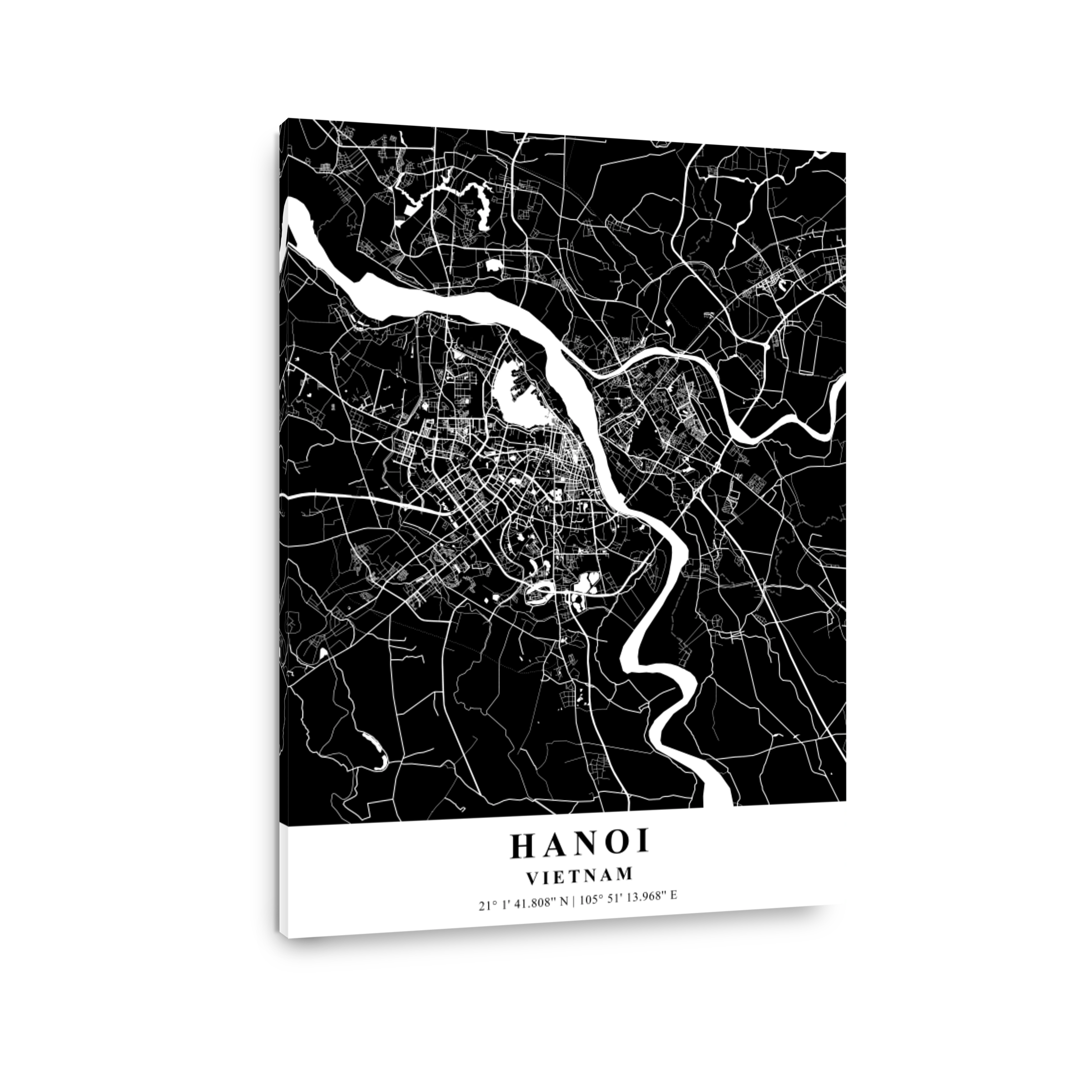 Hanoi   Vietnam Black Plane Map