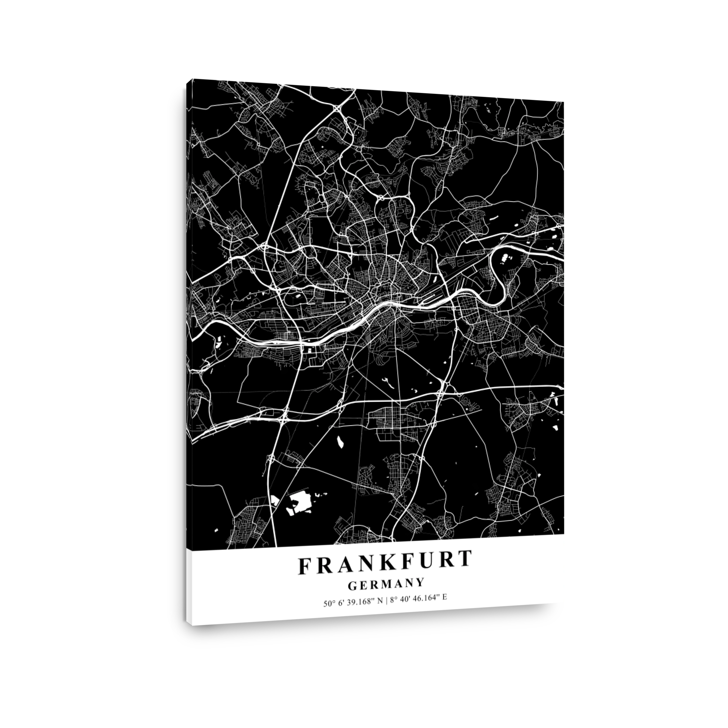 Frankfurt   Germany Black Plane Map