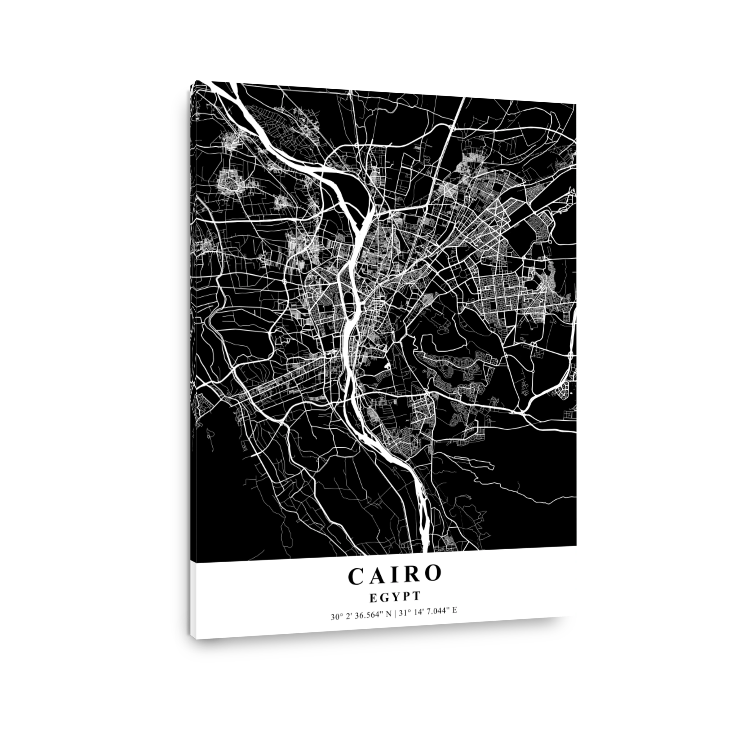 Cairo   Egypt Black Plane Map