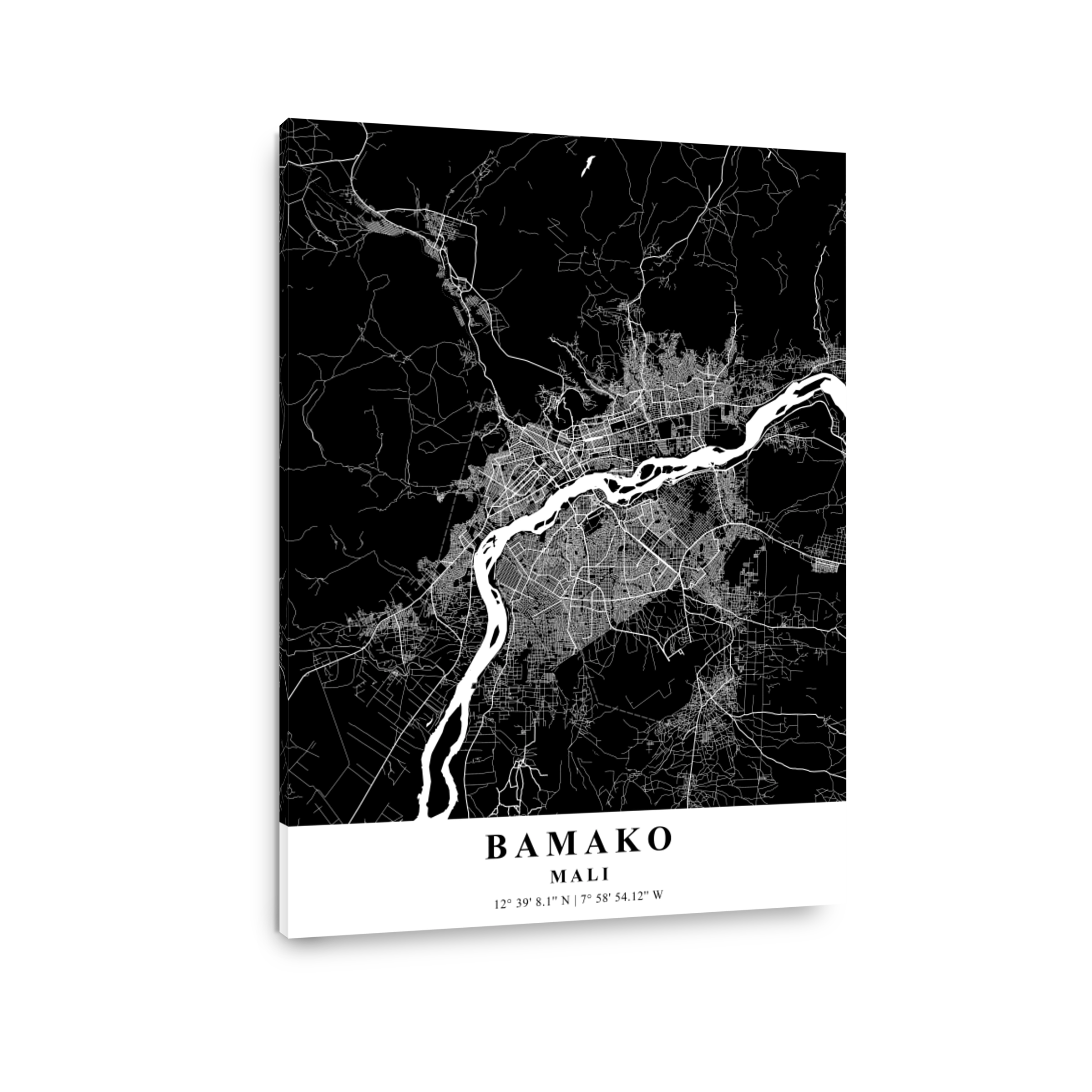 Bamako   Mali Black Plane Map