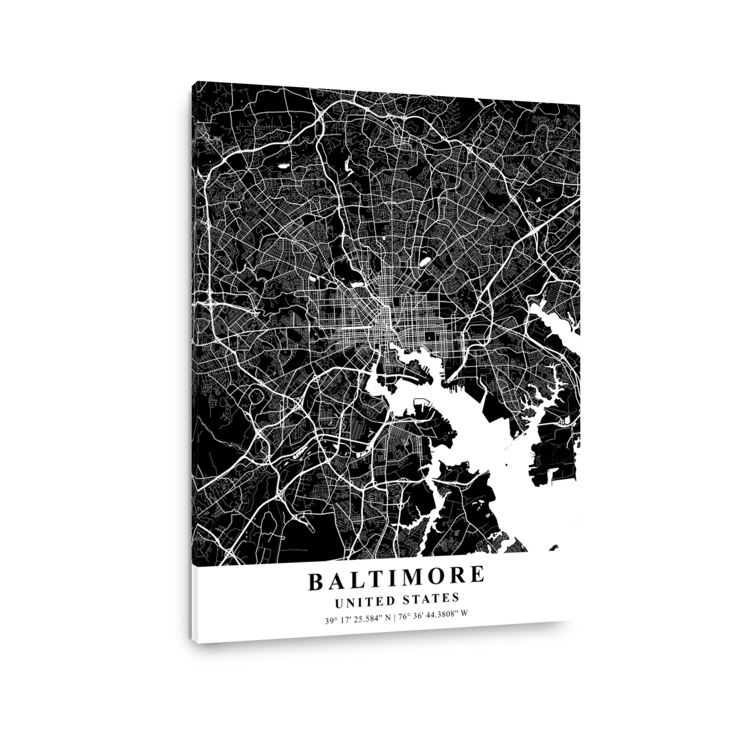 Baltimore   United States Black Plane Map