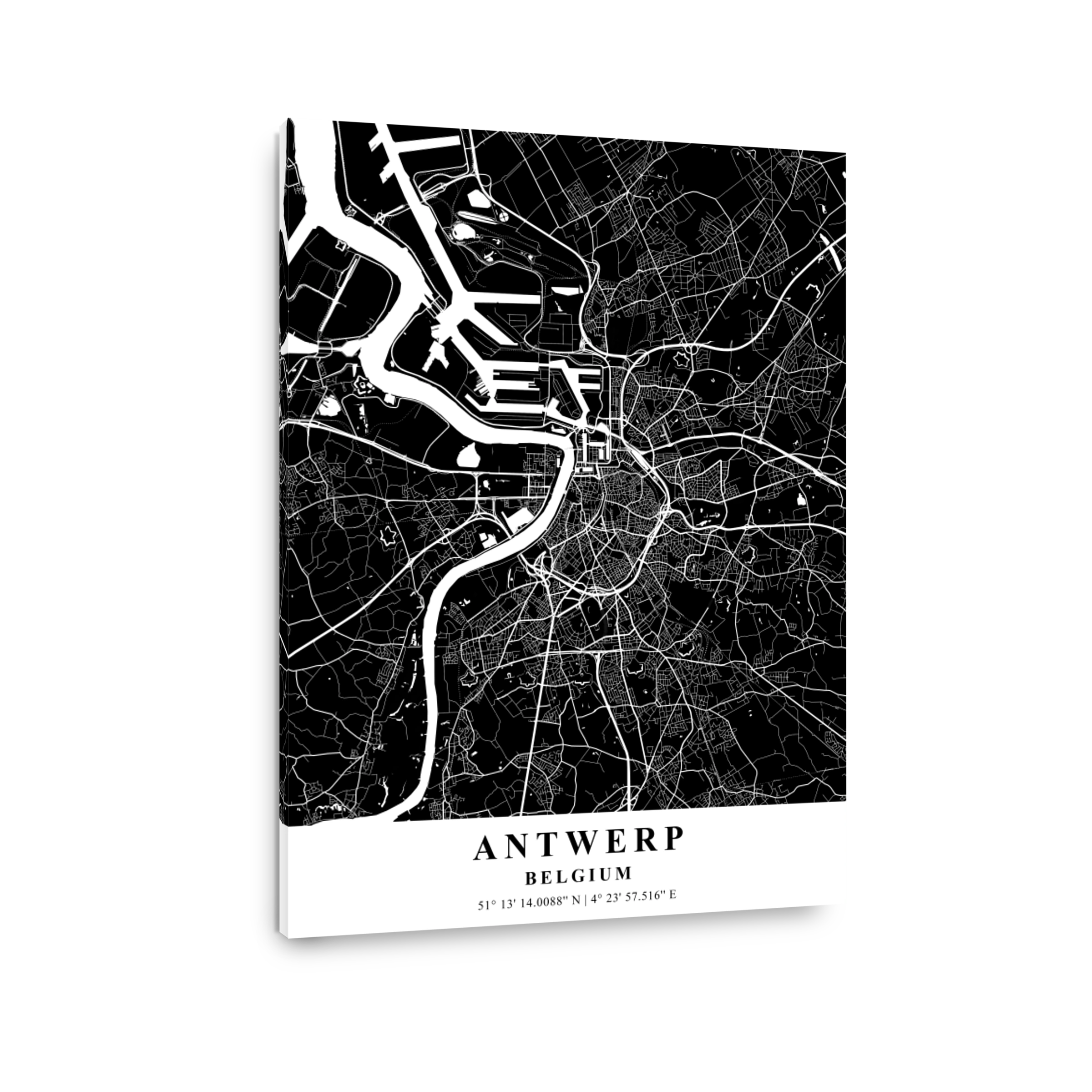 Antwerp   Belgium Black Plane Map