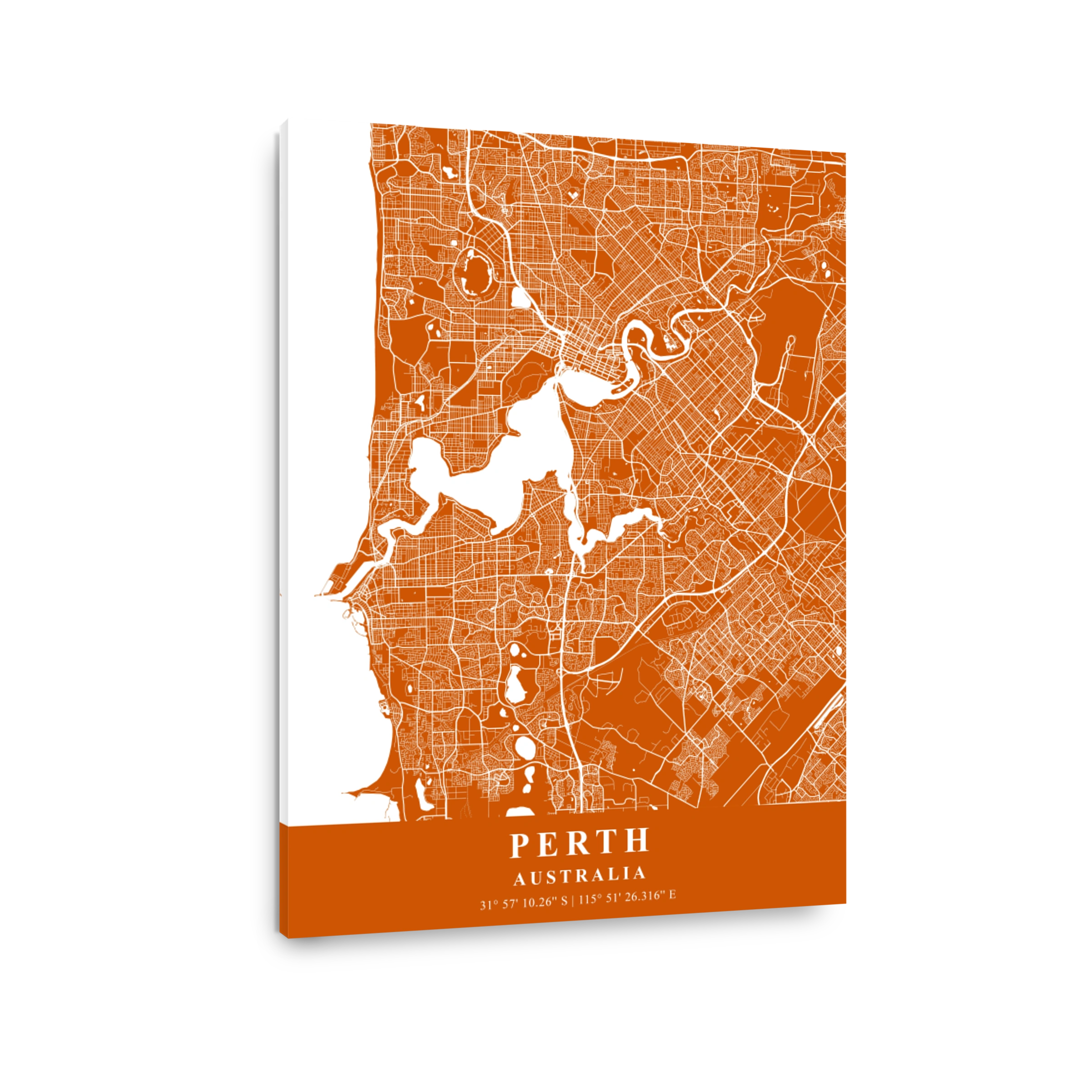Perth   Australia  Copper Plane Map
