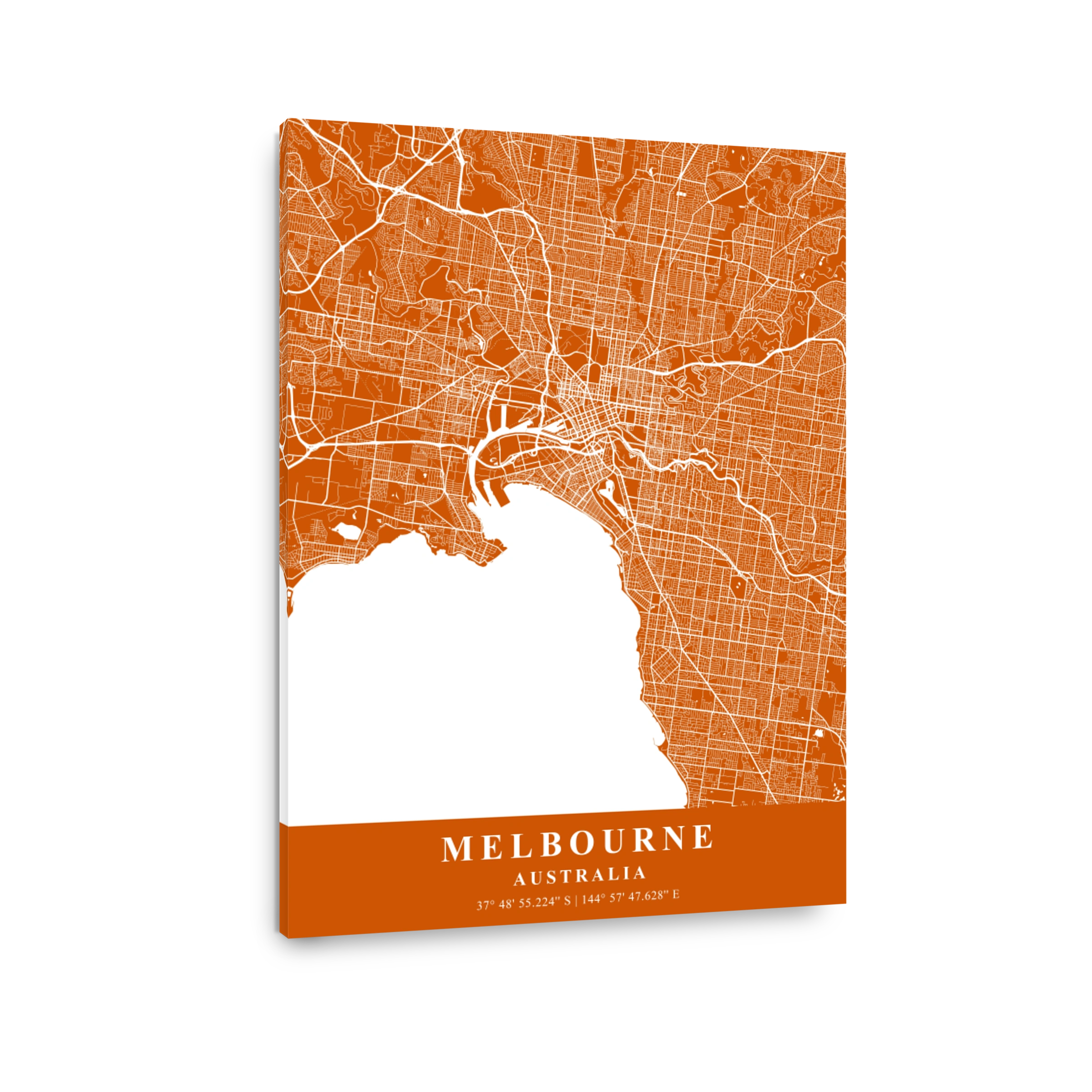 Melbourne   Australia  Copper Plane Map