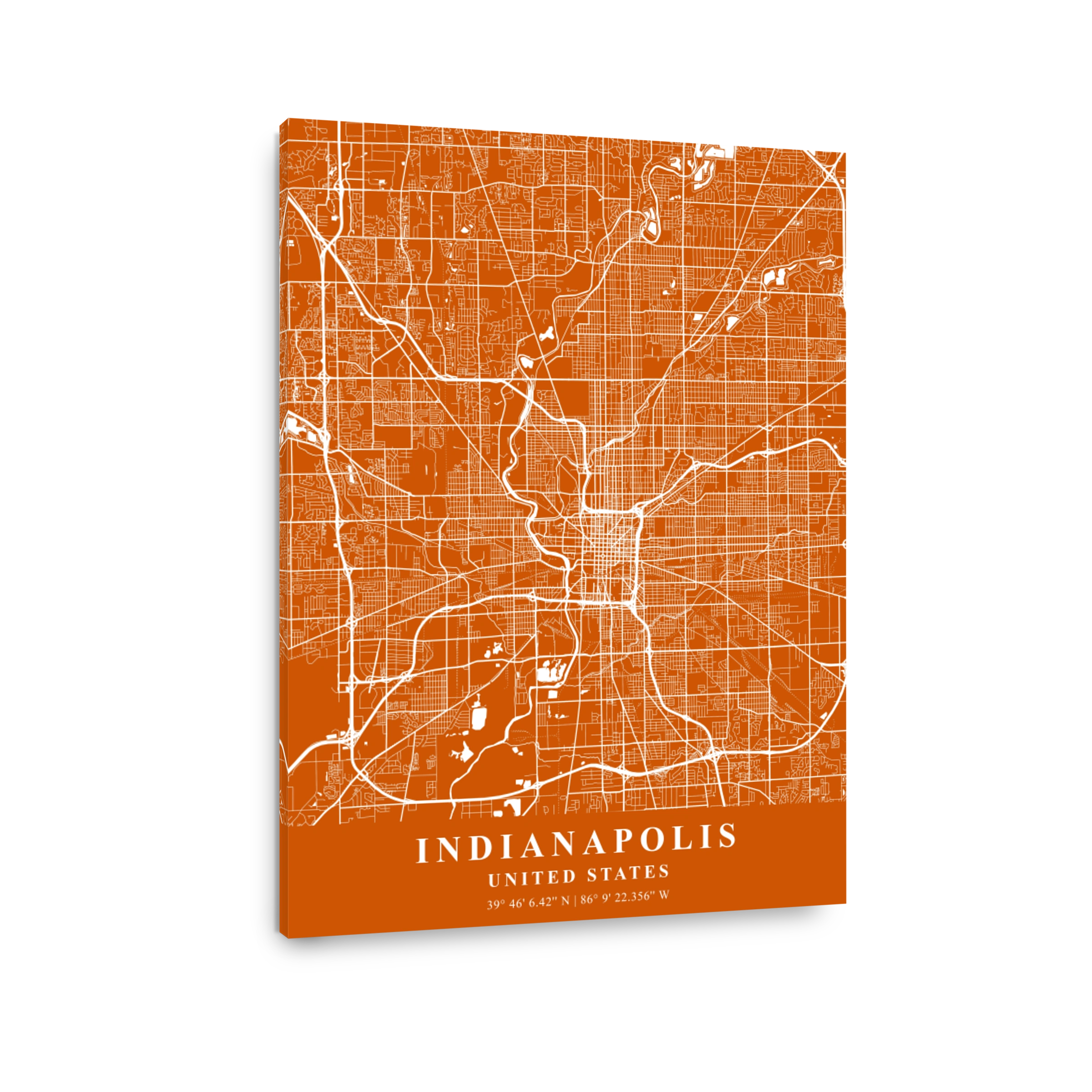 Indianapolis   United States Copper Plane Map