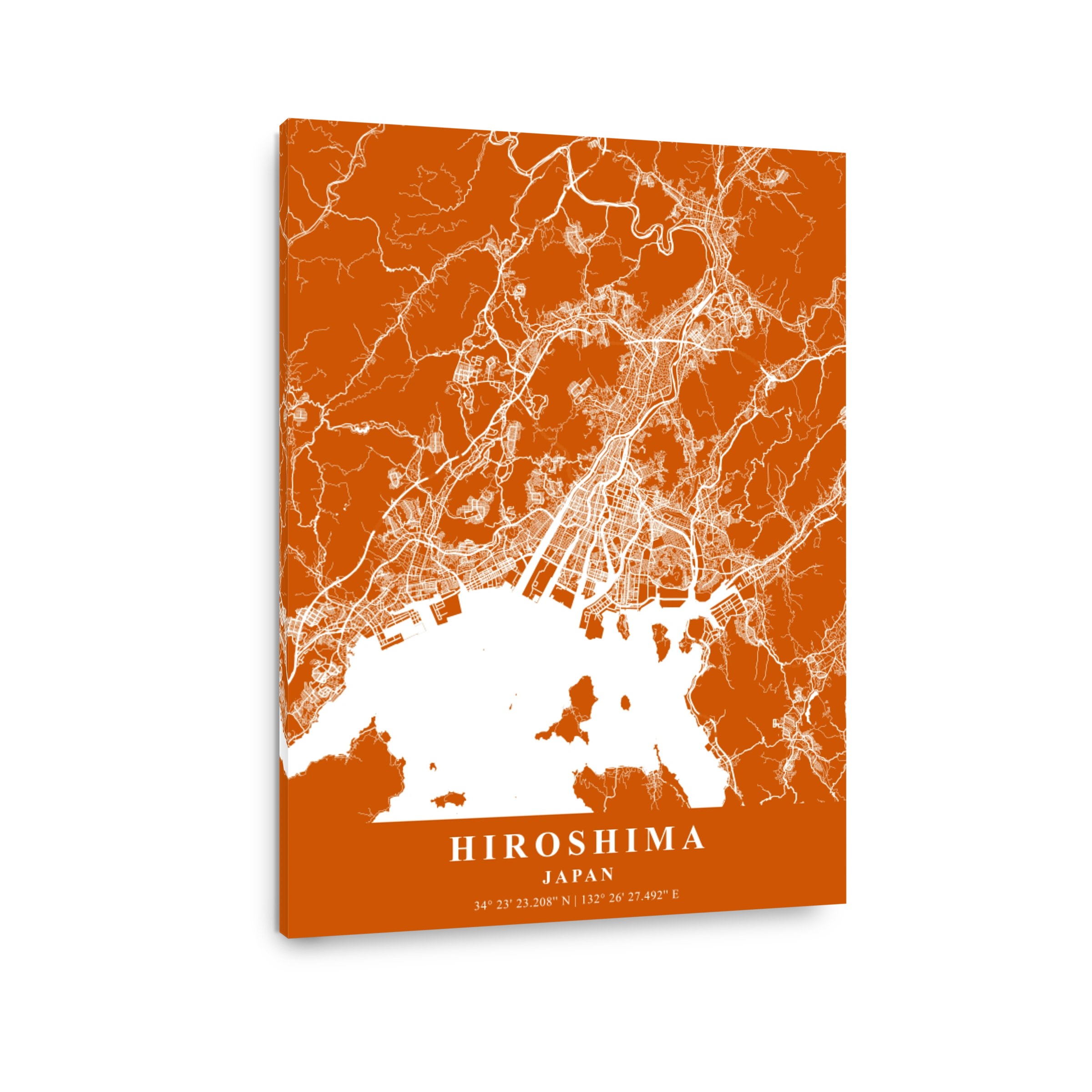 Hiroshima   Japan Copper Plane Map
