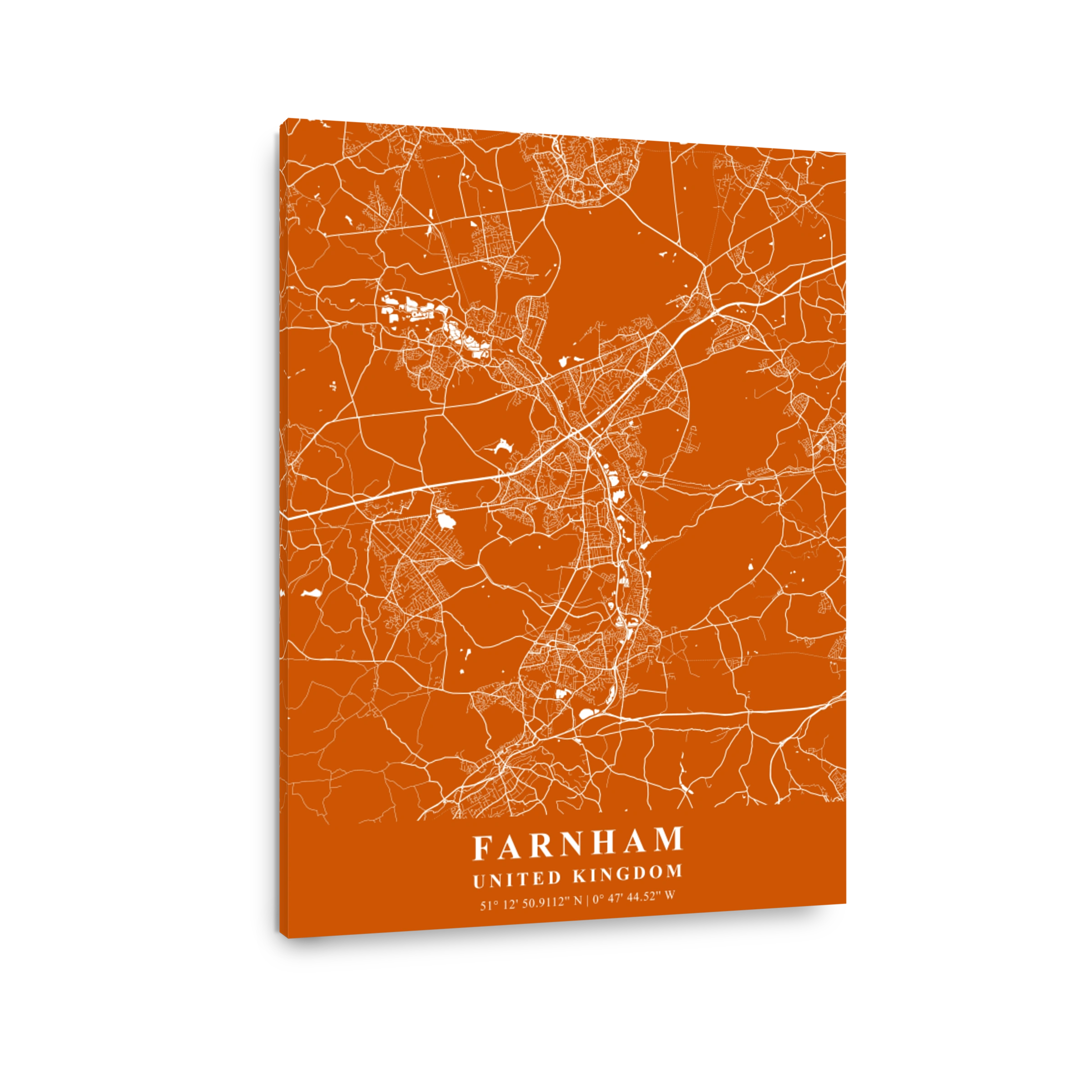 Farnham   United Kingdom Copper Plane Map