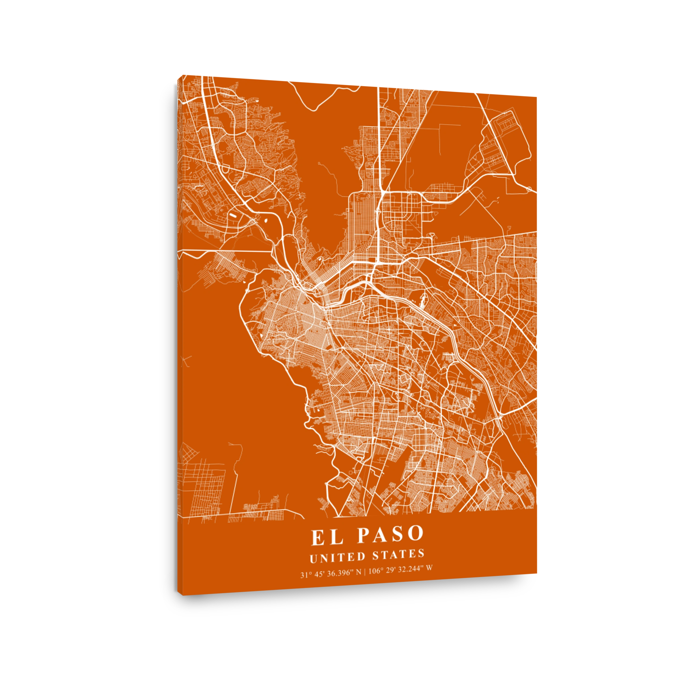 El Paso   United States Copper Plane Map