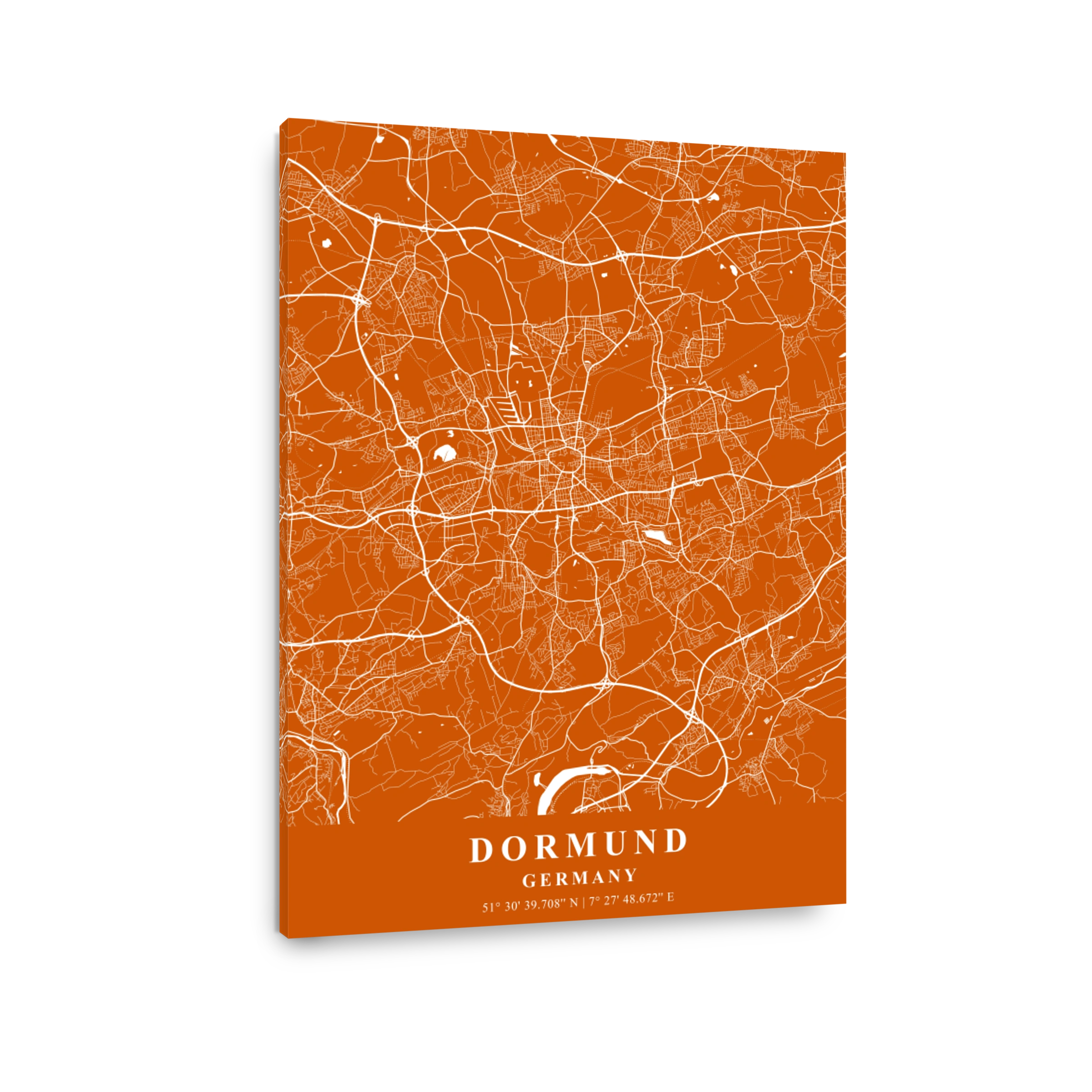 Dortmund   Germany Copper Plane Map
