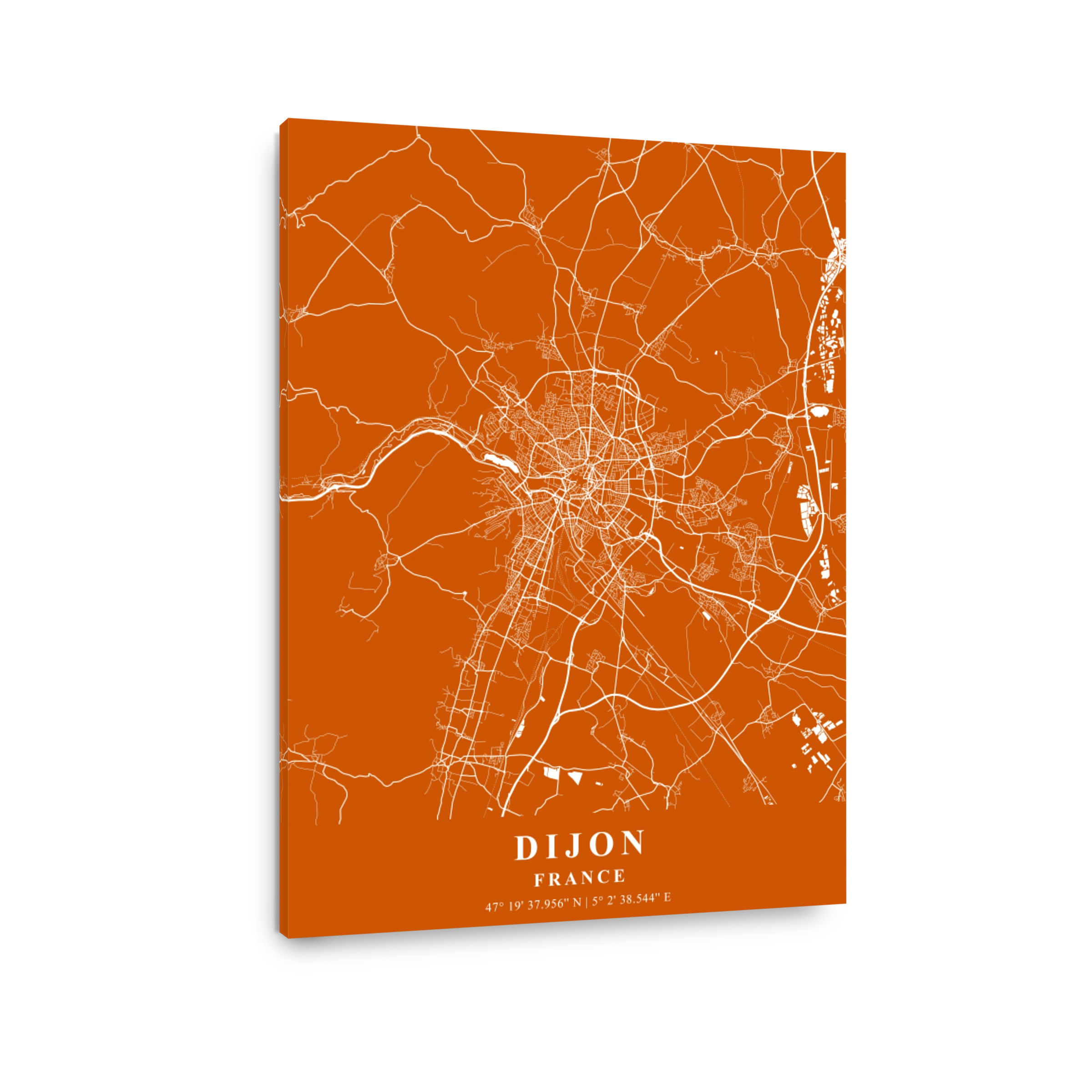 Dijon   France Copper Plane Map