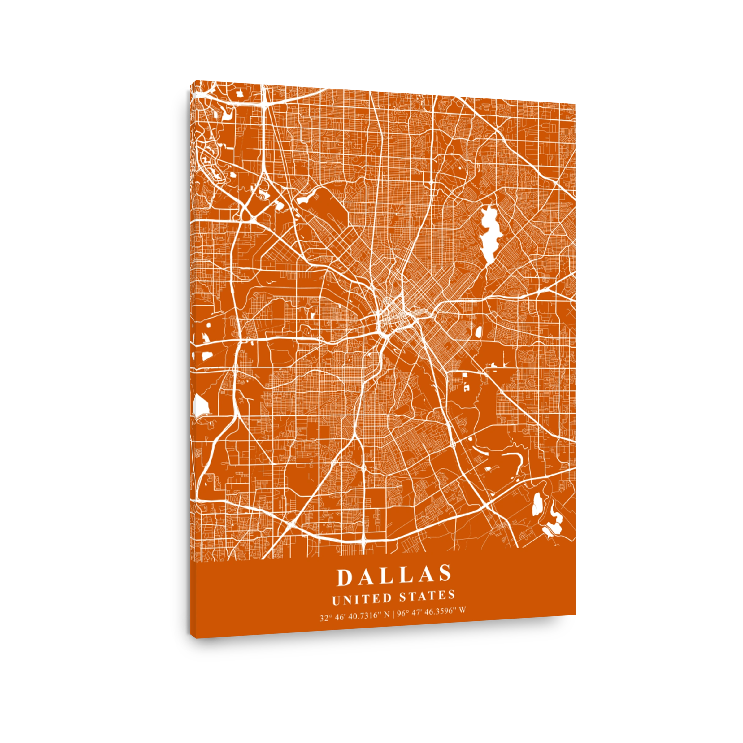 Dallas   United States Copper Plane Map