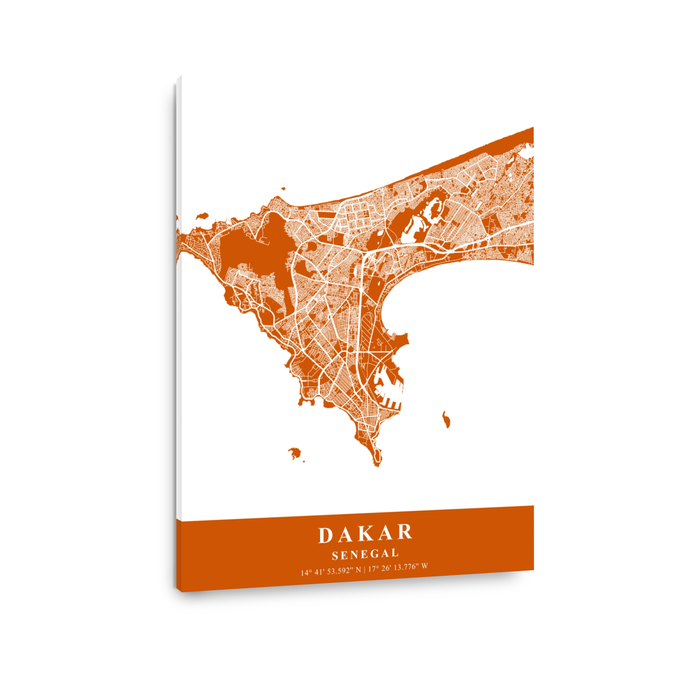 Dakar   Senegal Copper Plane Map