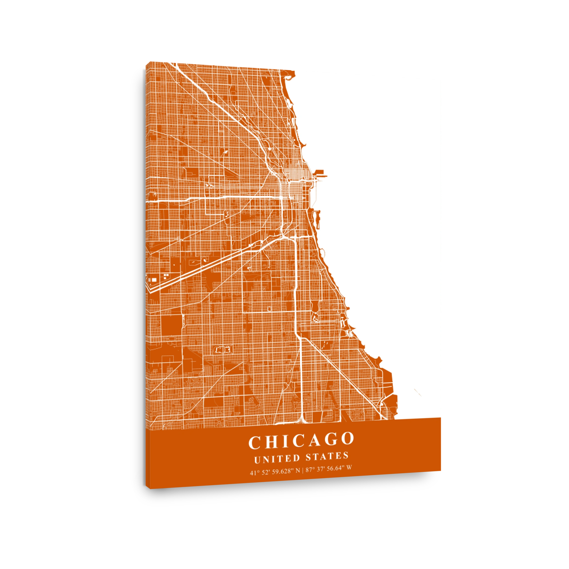 Chicago   United States Copper Plane Map