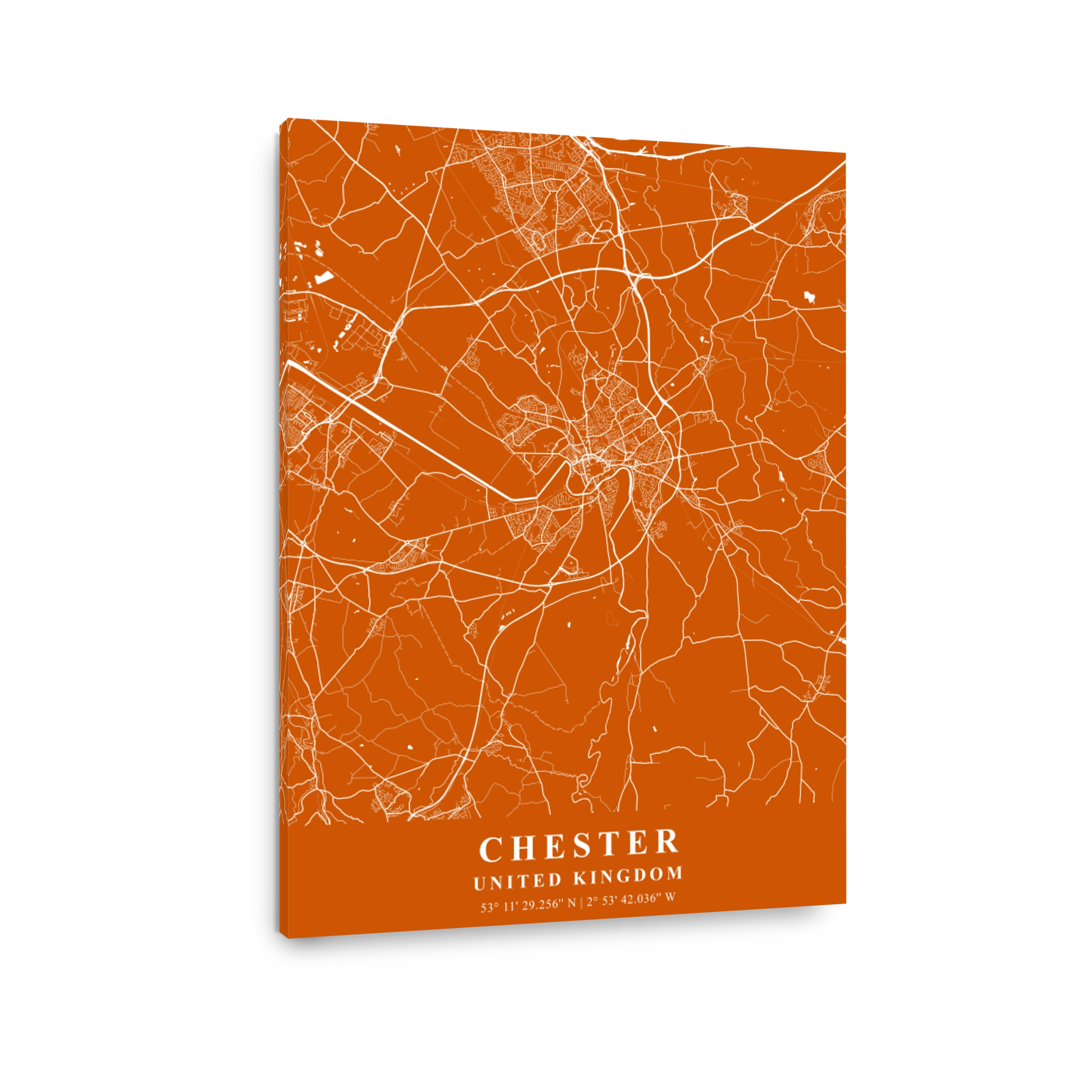 Chester   United Kingdom Copper Plane Map