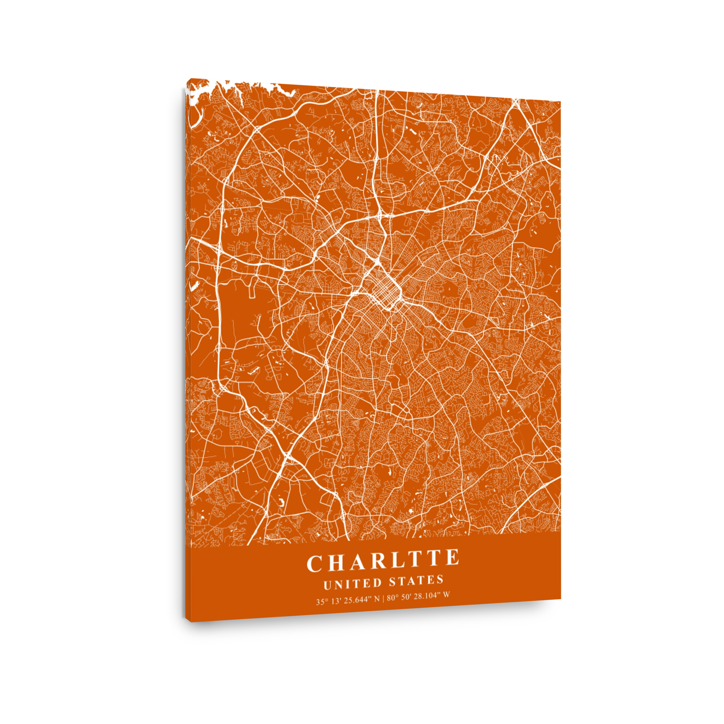 Charlotte   United States Copper Plane Map
