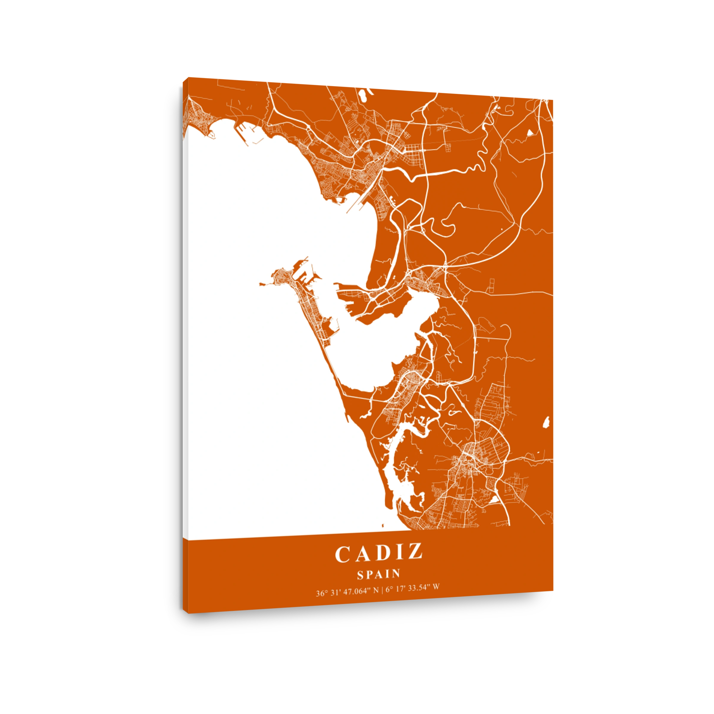 Cadiz   Spai Copper Plane Map