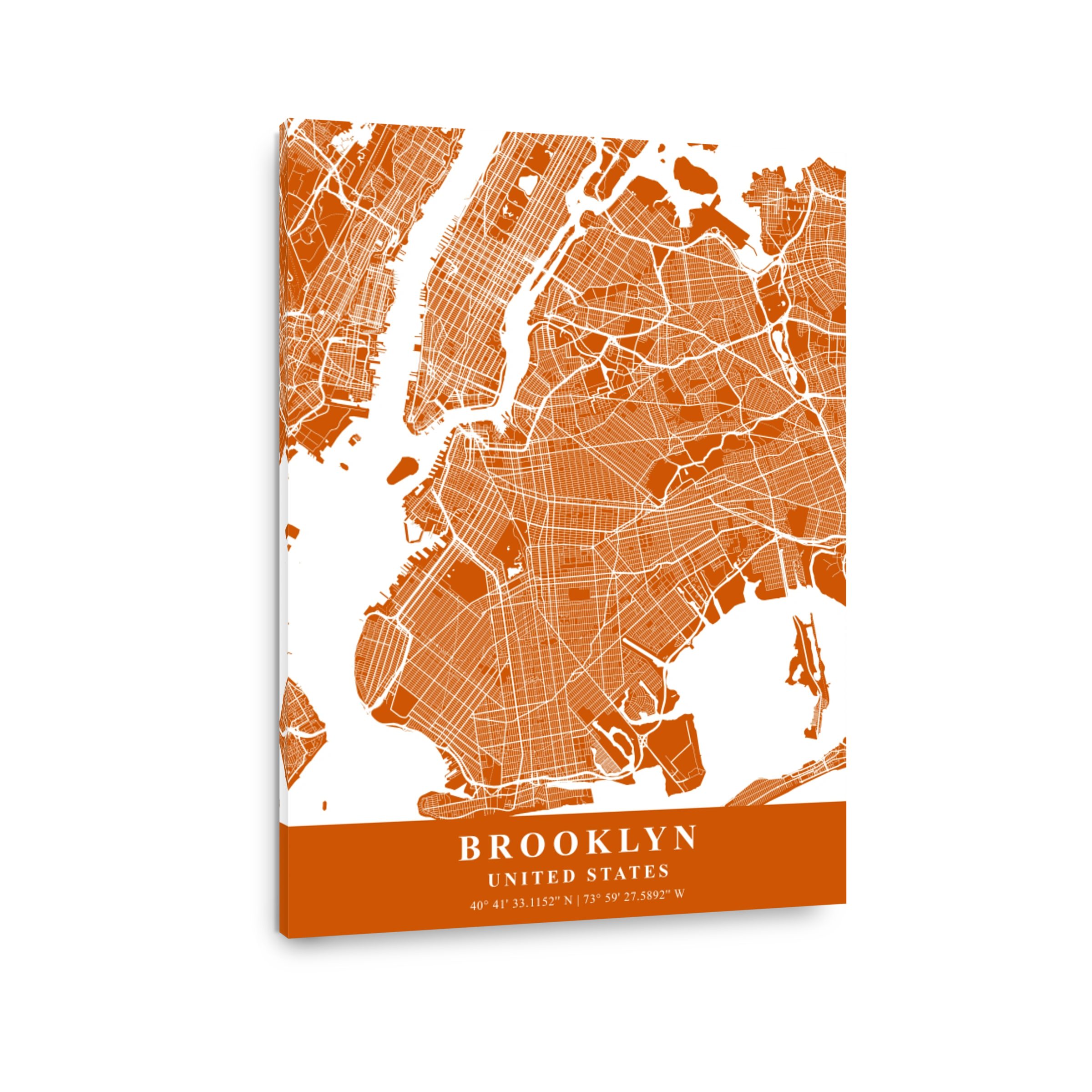 Brooklyn   United State Copper Plane Map