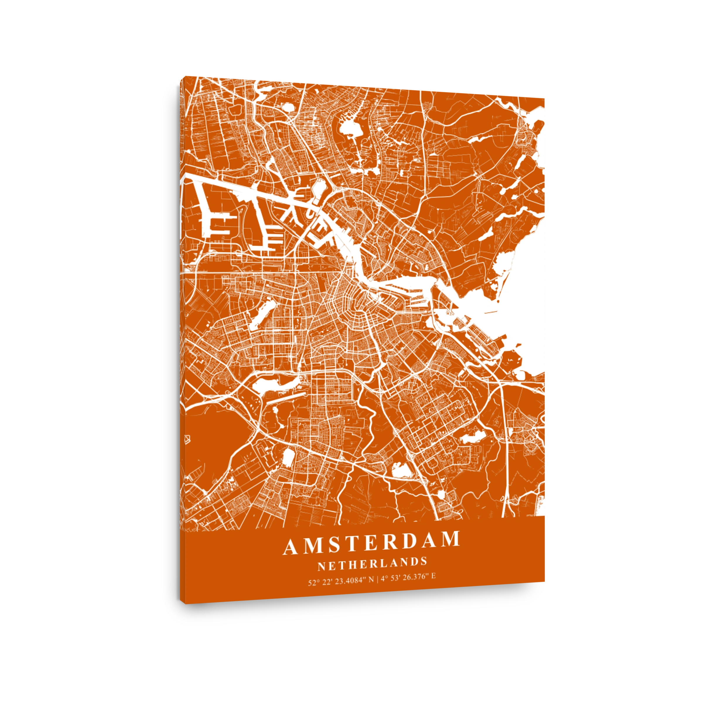 Amsterdam   Netherlands Copper Plane Map
