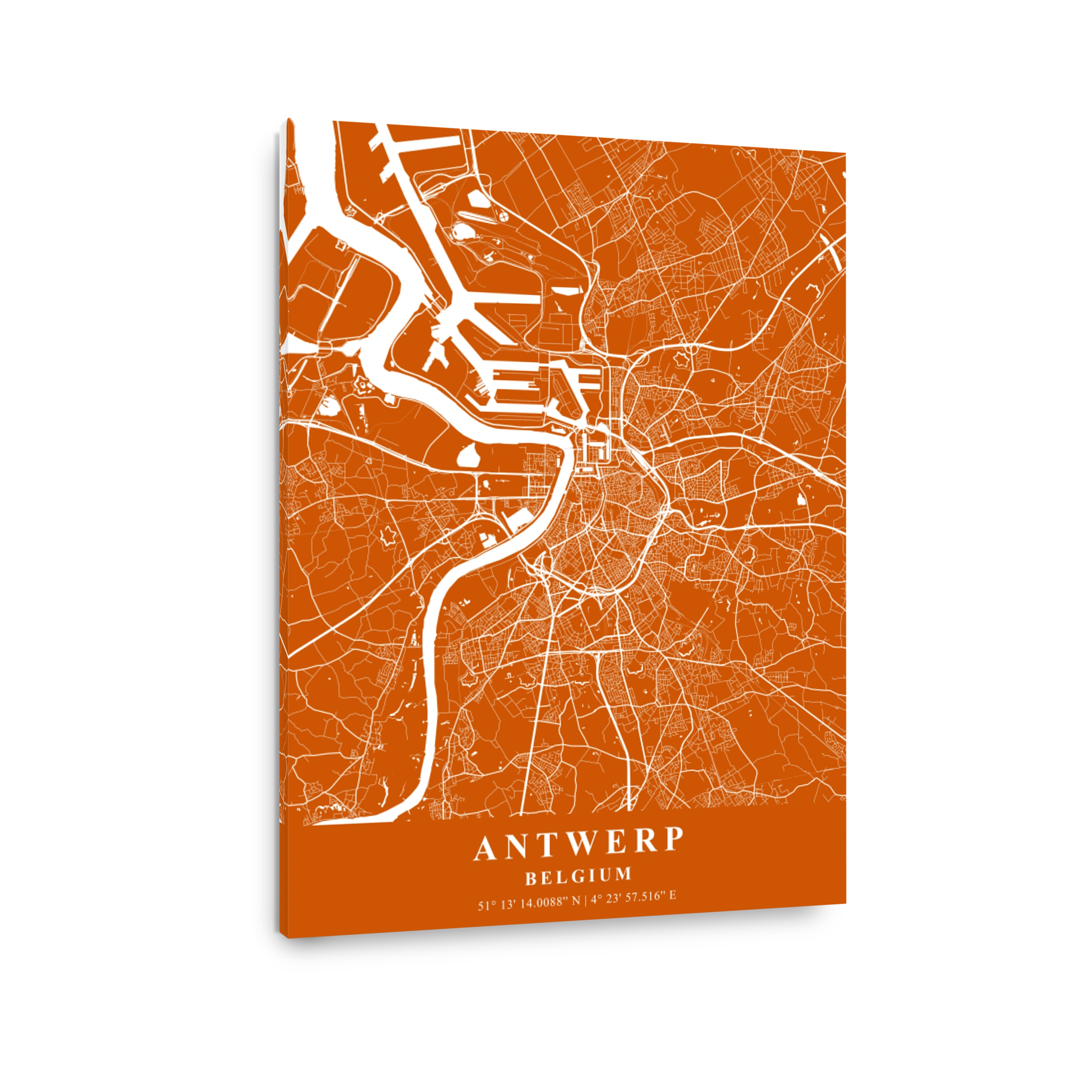 Antwerp   Belgiu Copper Plane Map