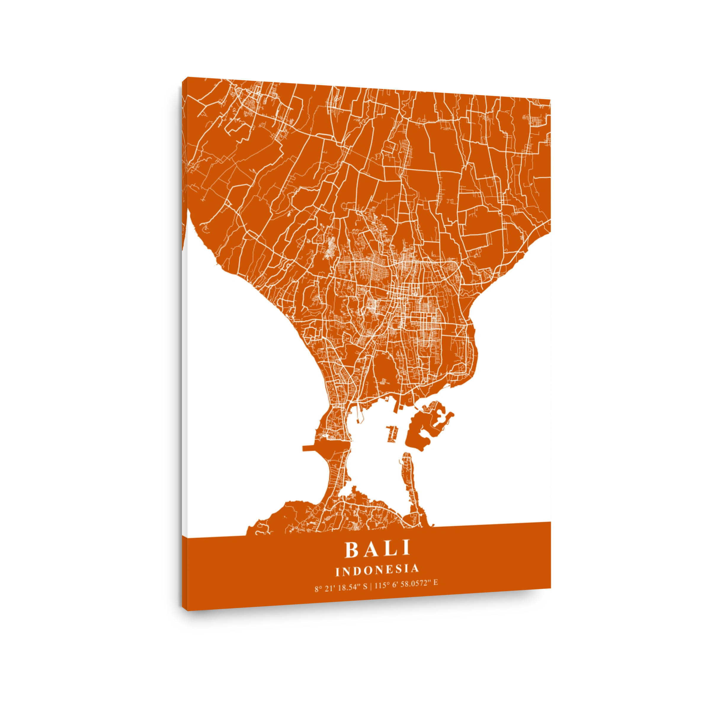 Bali   Indonesi Copper Plane Map