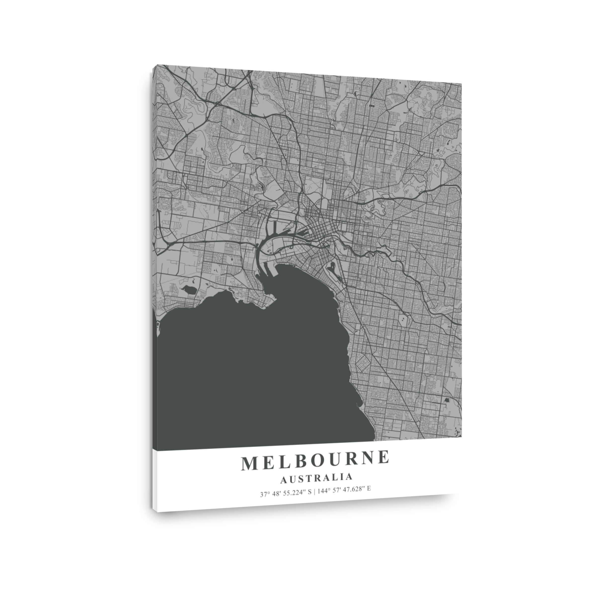 Melbourne   Australia Gray Plane Map