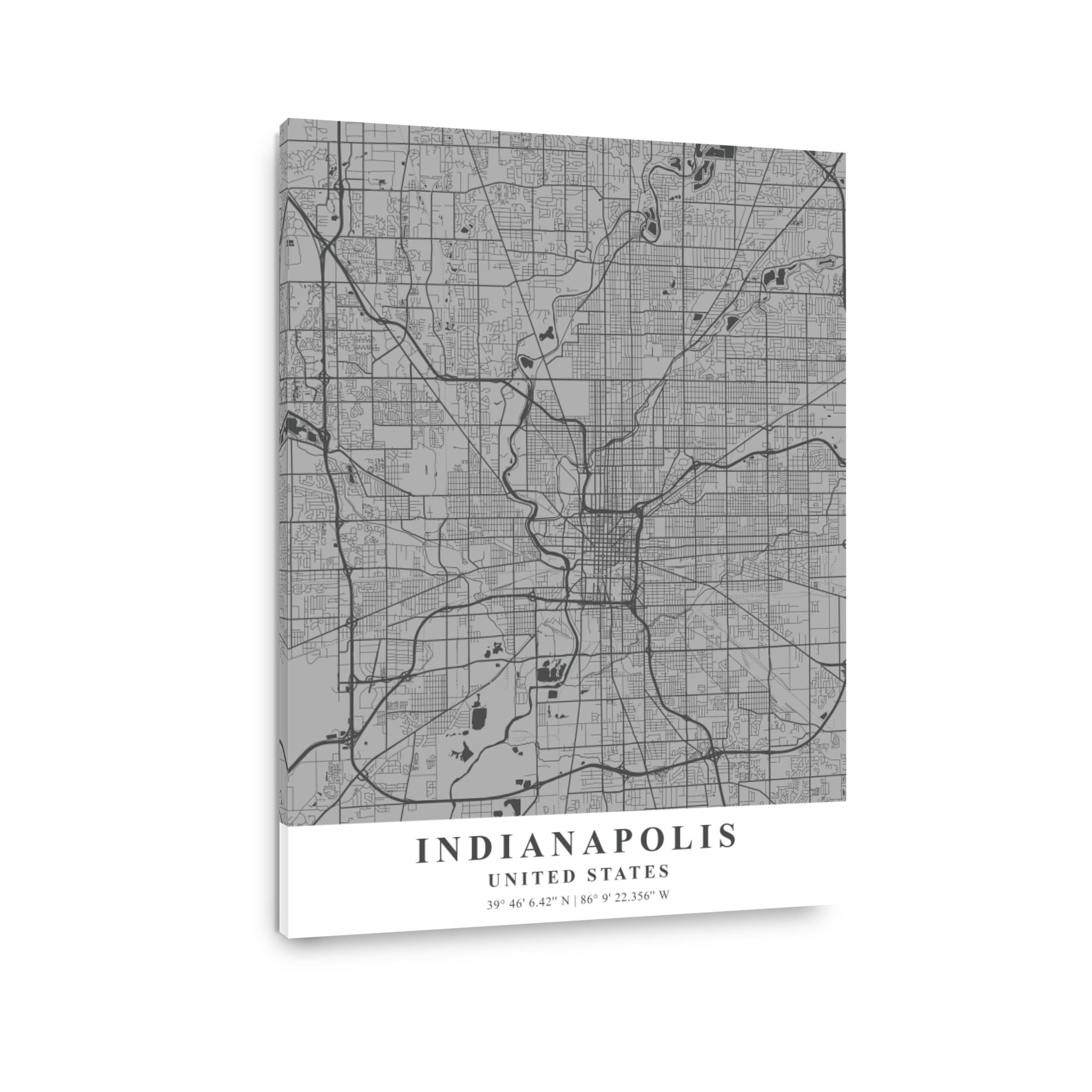 Indianapolis   United States Gray Plane Map