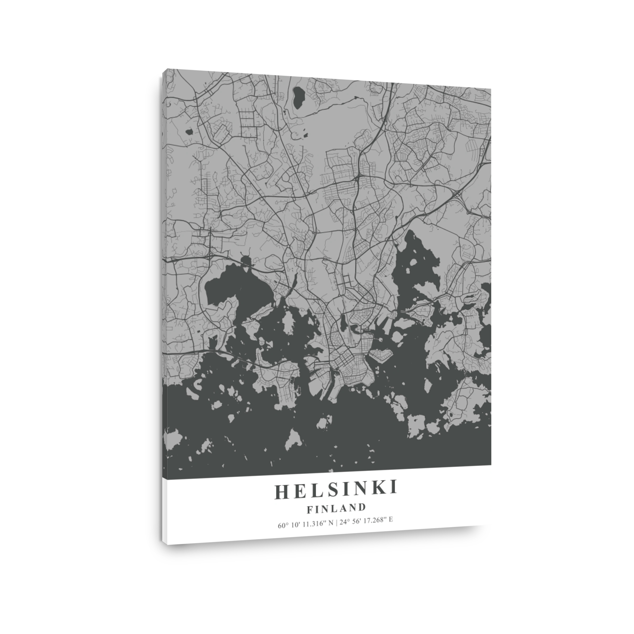 Helsinki   Finland Gray Plane Map