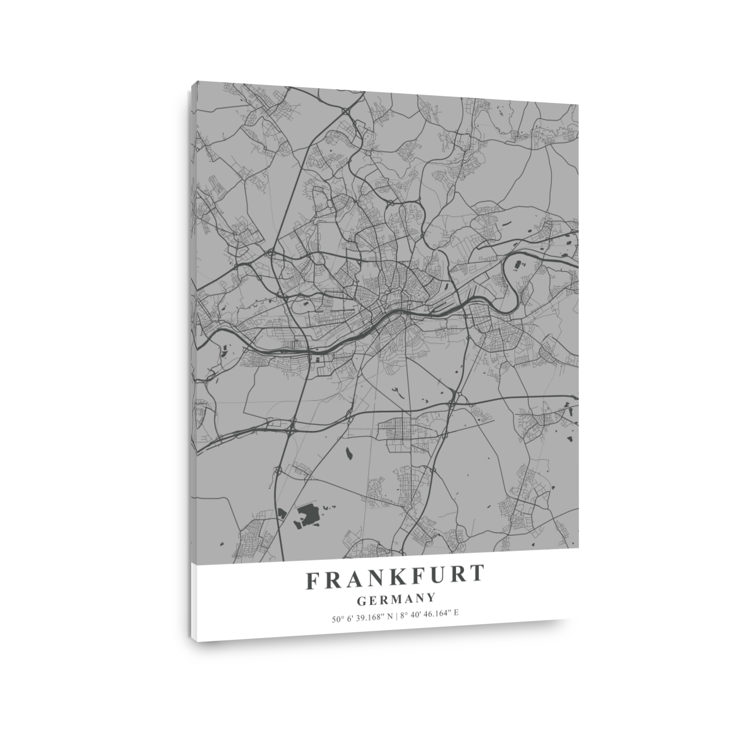 Frankfurt   Germany Gray Plane Map