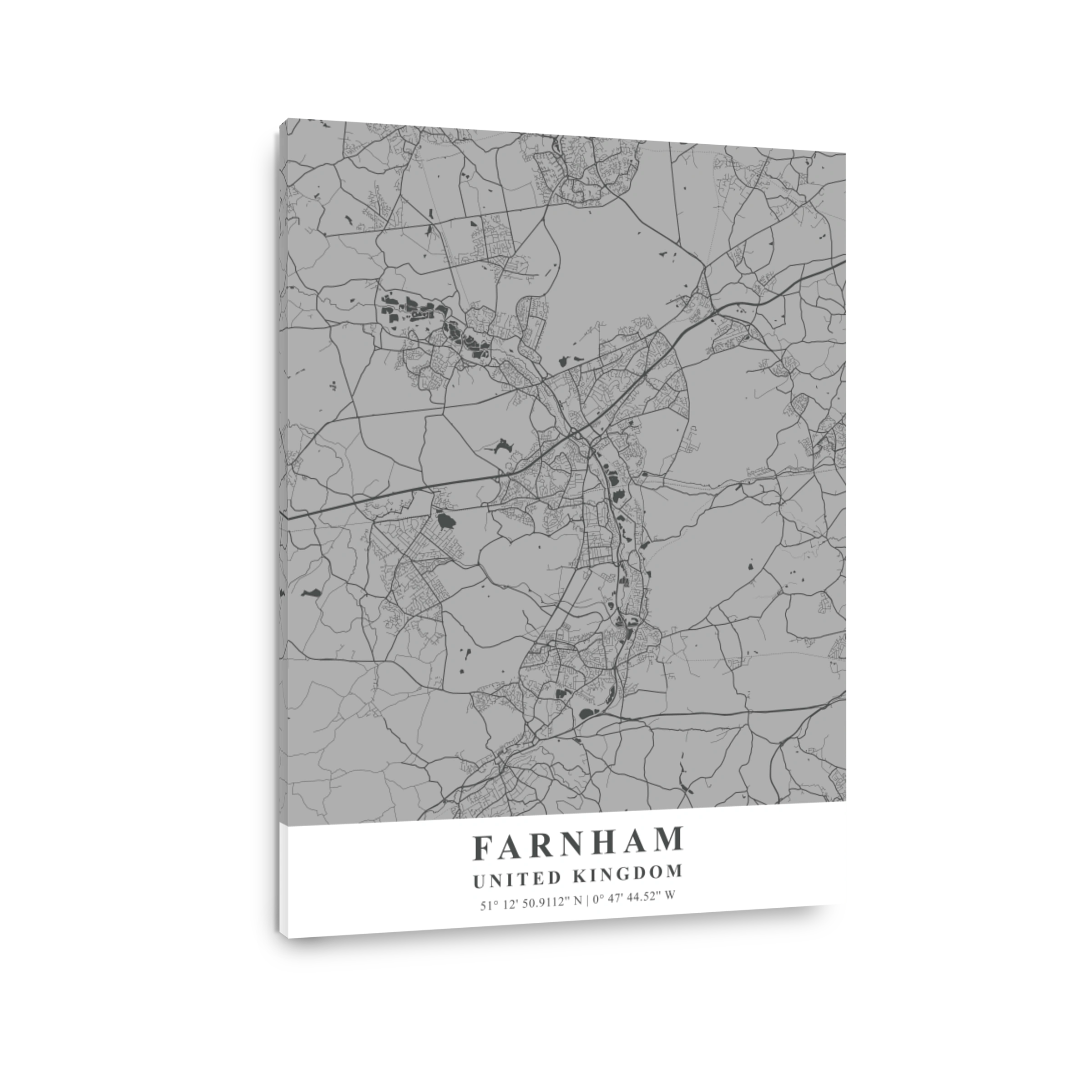 Farnham   United Kingdom Gray Plane Map