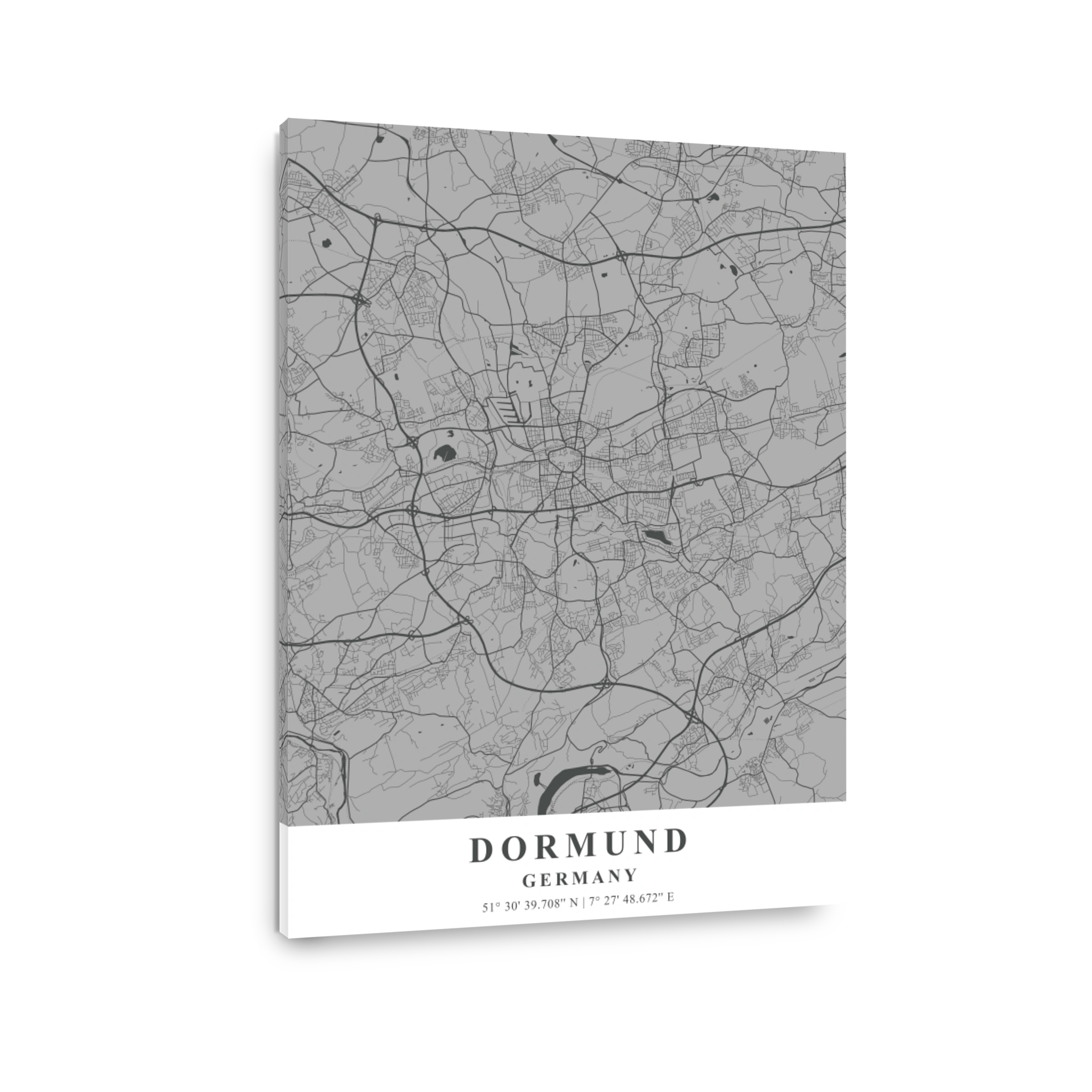 Dortmund   Germany Gray Plane Map
