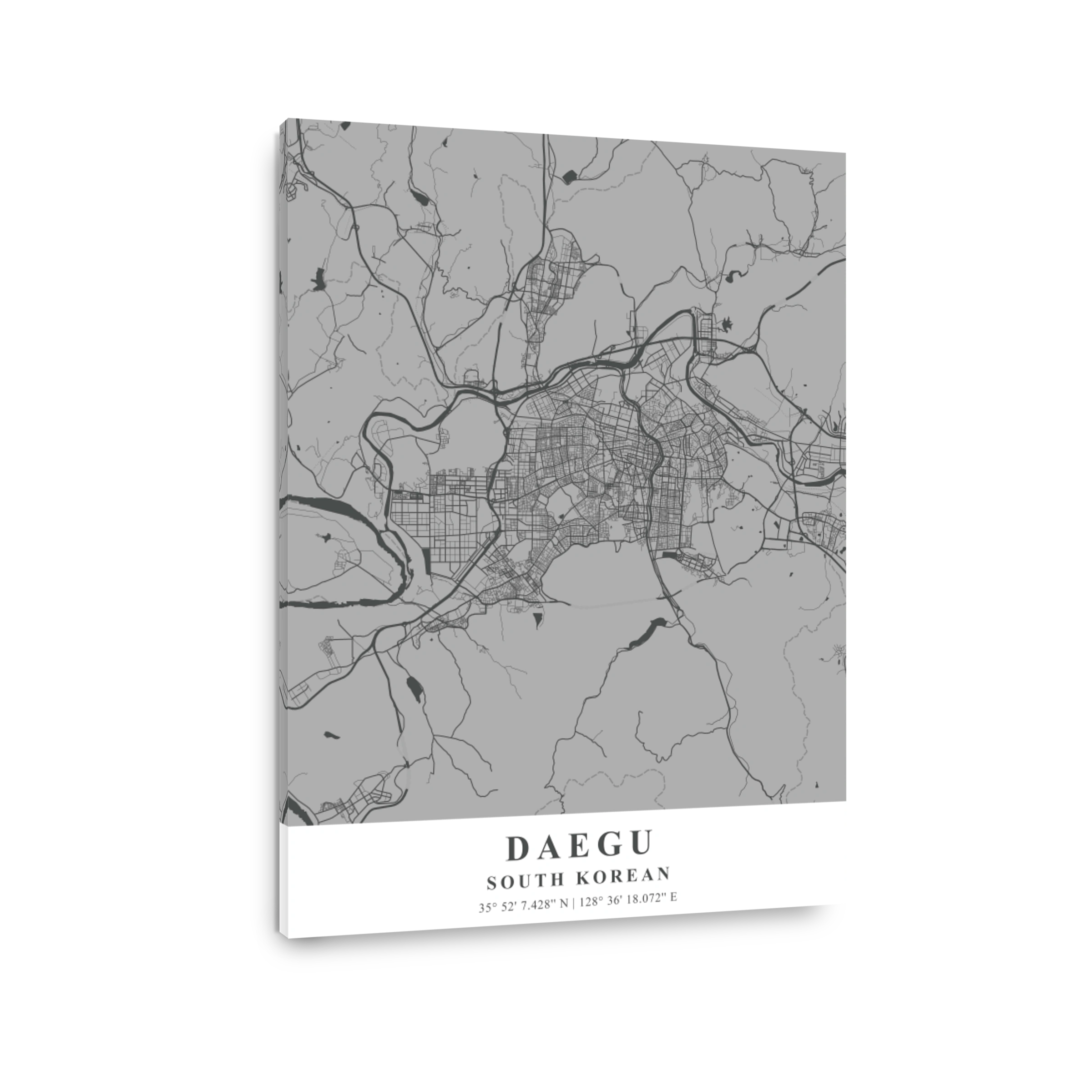 Daegu   South Korean Gray Plane Map