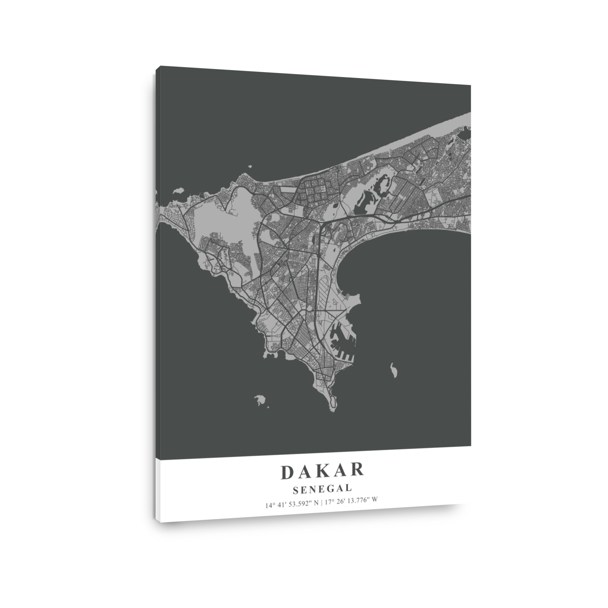 Dakar   Senegal Gray Plane Map