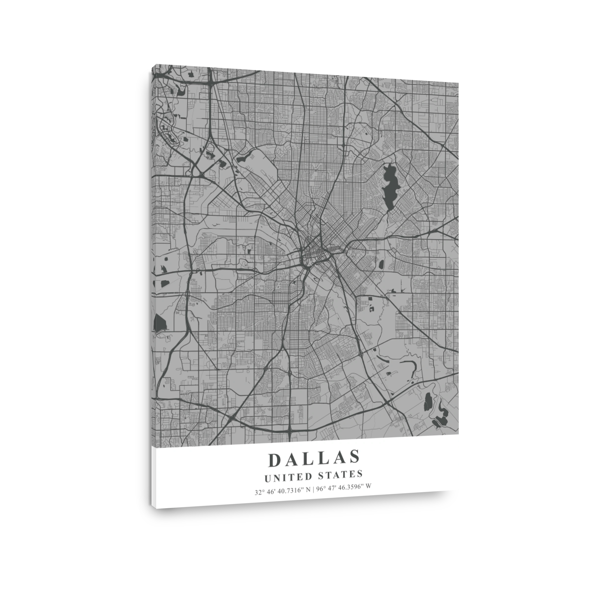 Dallas   United States Gray Plane Map
